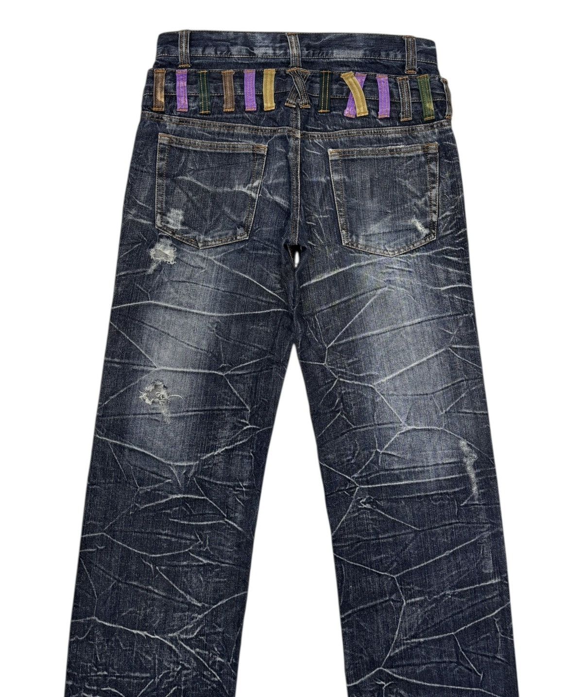 Hysteric Glamour × If Six Was Nine × Seditionaries NYLAUS DOUBLE WAIST WHISKER DISTRESSED DENIM JEANS Size US 31 - 4 Thumbnail