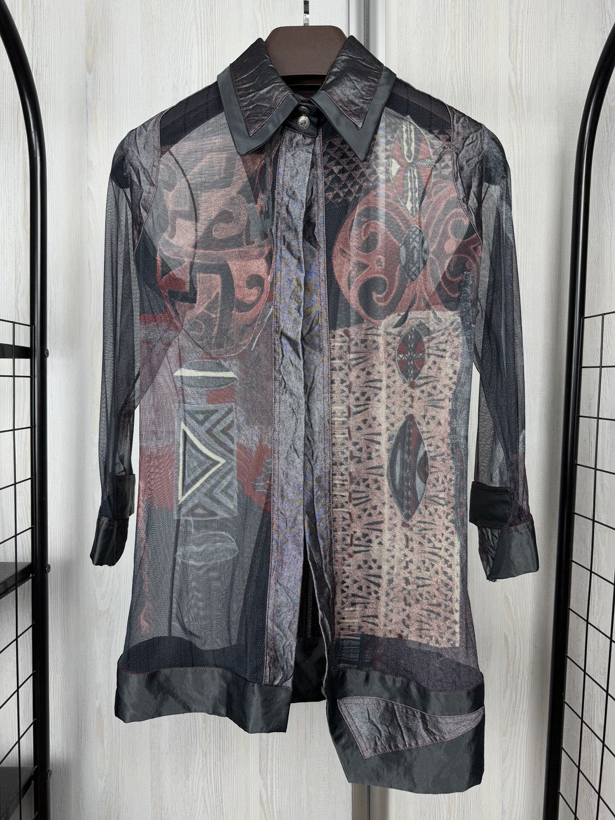 Other Legatte Jeans Italian Designer Full Mesh Long Sleeved Blouse Size L / US 10 / IT 46 - 2 Thumbnail