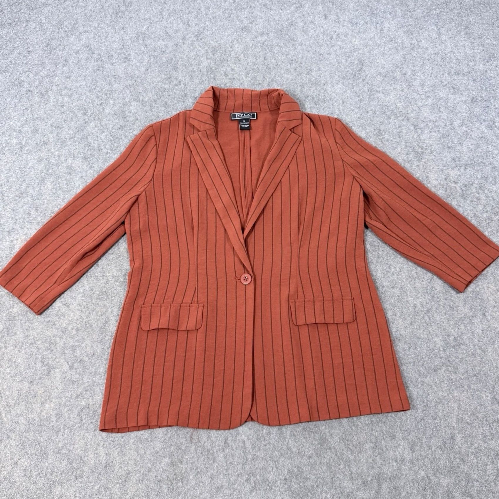 Vintage NYCC Striped Blazer Shirt Women Medium Orange Vintage No Size M / US 6-8 / IT 42-44 - 2 Thumbnail
