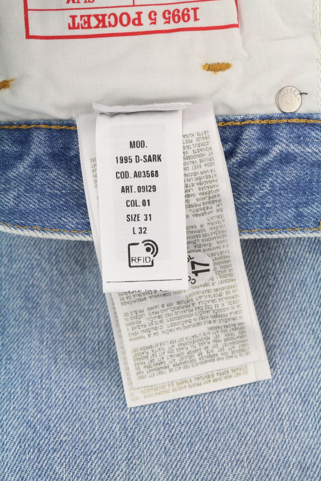 Diesel 1995 D-SARK 09I29 W31/L32 Blue Slim Straight 85407 Size US 31 - 12 Thumbnail