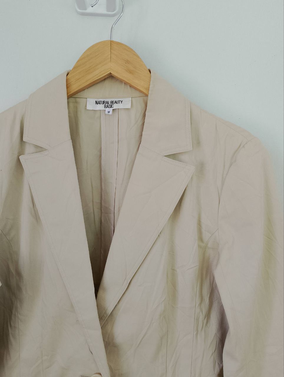 Japanese Brand NATURAL BEAUTY BASIC Beige Single Breasted Suit Blazer Size M / US 6-8 / IT 42-44 - 4 Thumbnail