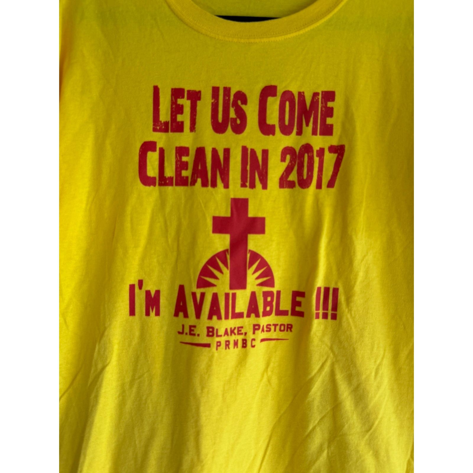 Gildan Vintage Christian Church Graphic Tee Yellow Size Large Size US L / EU 52-54 / 3 - 3 Thumbnail