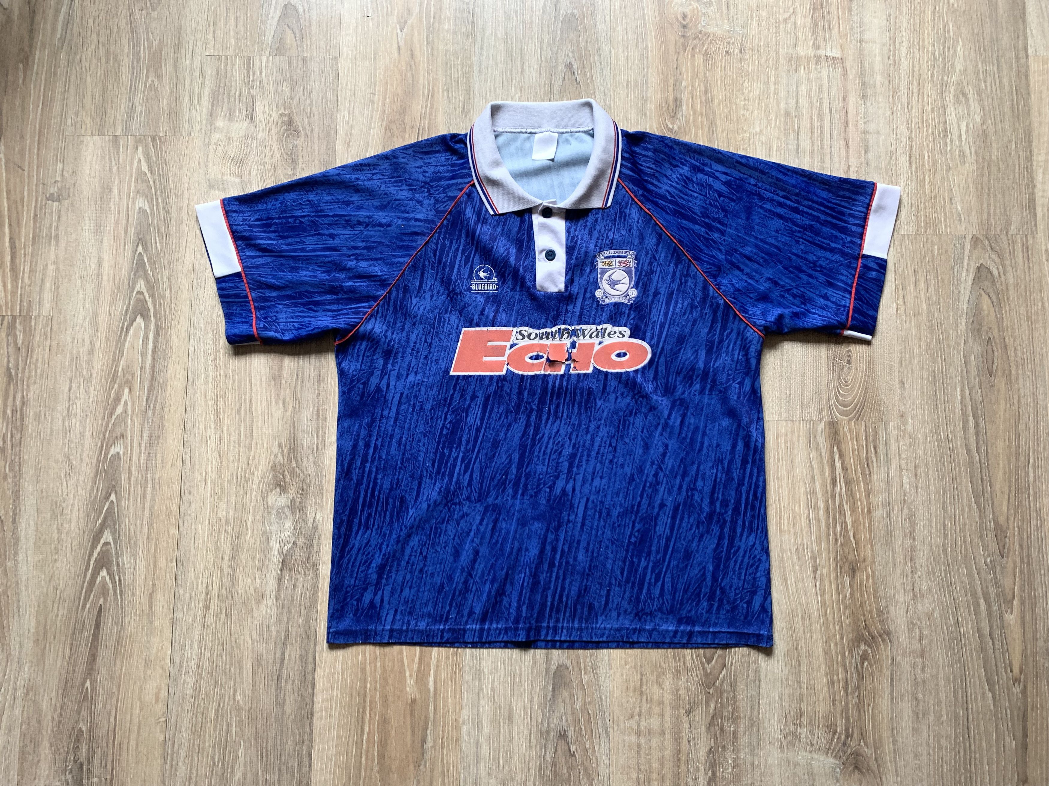 Vintage Very Rare Bluebirds Cardiff City Jersey 1992-1994 Size US M / EU 48-50 / 2 - 1 Thumbnail