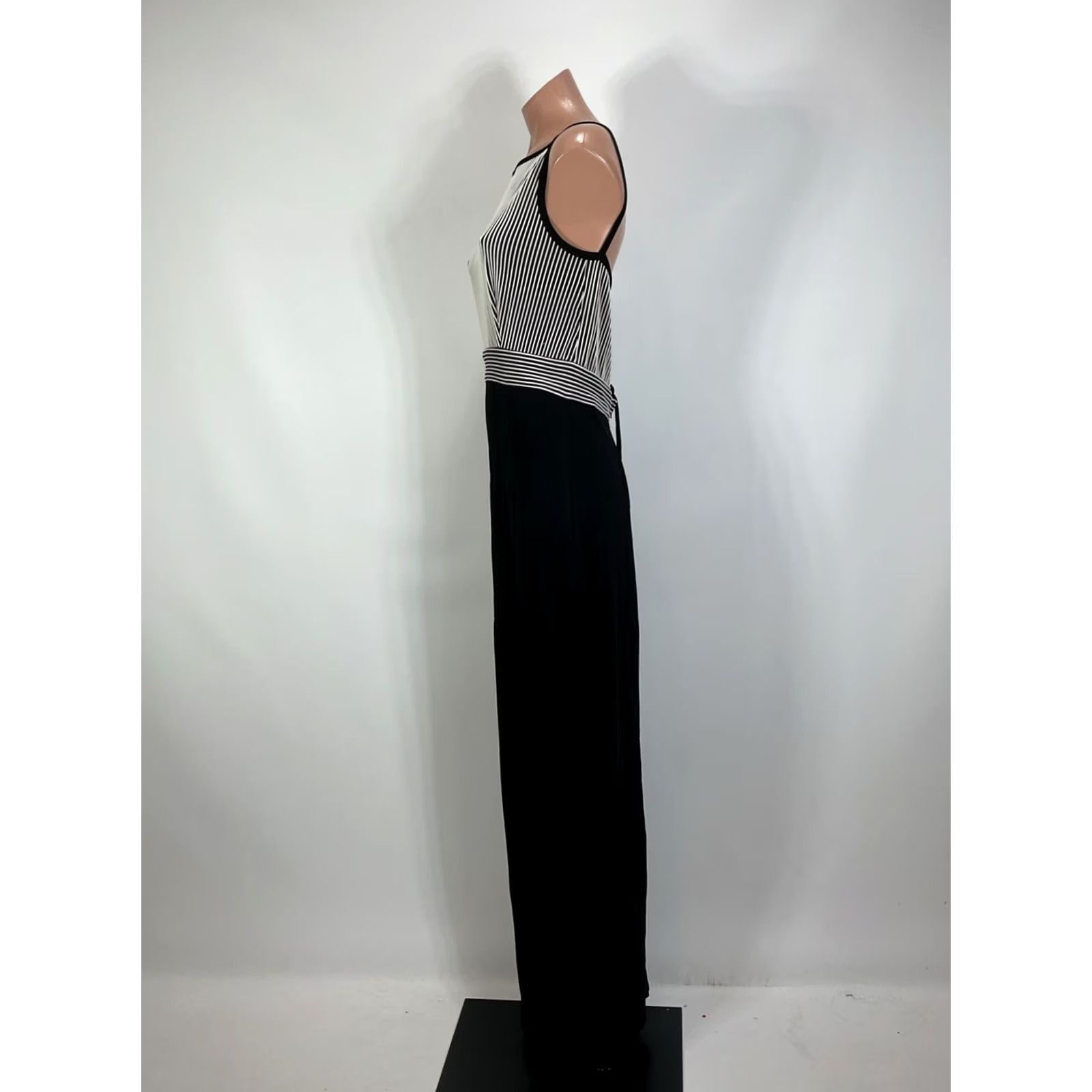 Vintage Vintage Tadashi Dress Black White Rhinestone Corset Back Long Maxi 90s Prom Size M / US 6-8 / IT 42-44 - 7 Thumbnail