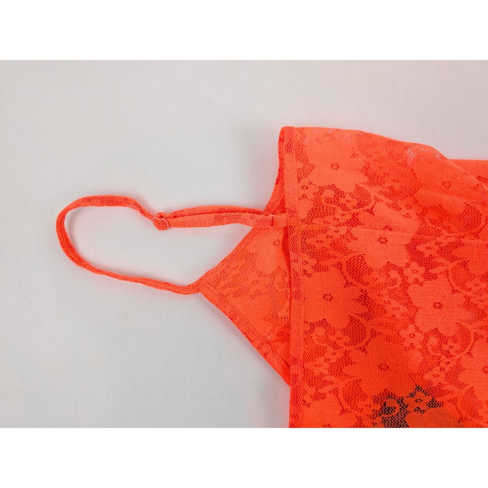 Balenciaga o1rshd1 Stretch Lace Short Dress in Fluo Orange Size L / US 10 / IT 46 - 15 Thumbnail
