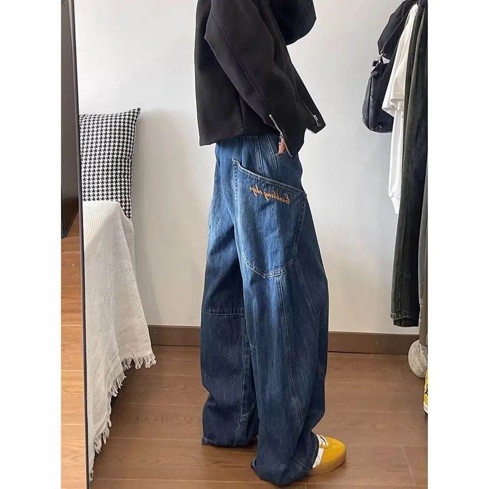 Japanese Brand Retro loose embroidered patchwork jeans Size US 32 / EU 48 - 4 Thumbnail