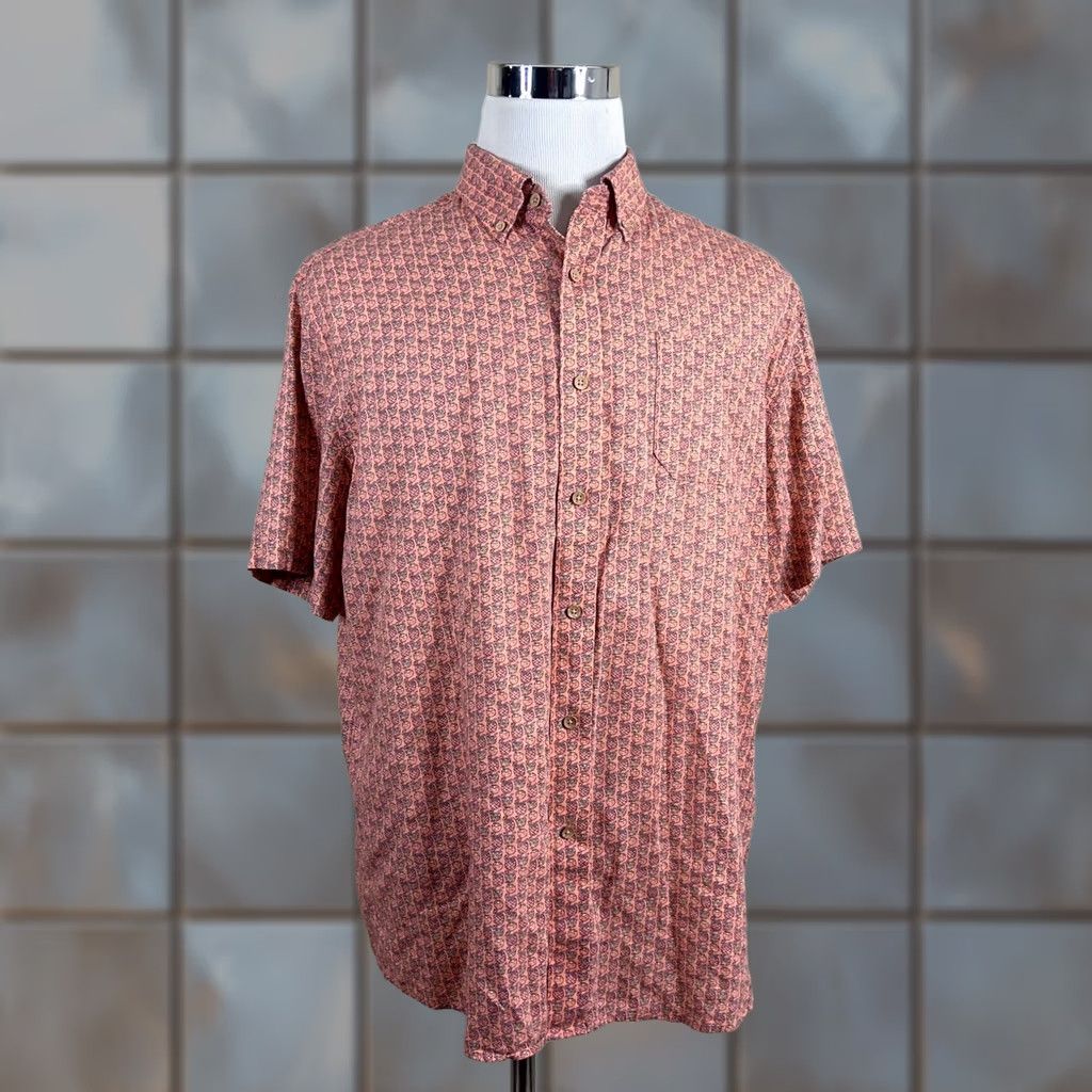 Southern Tide Southern Tide Mens Large Shirt Orange Pineapple Tropical Drinks Linen Blend Size US L / EU 52-54 / 3 - 1 Thumbnail