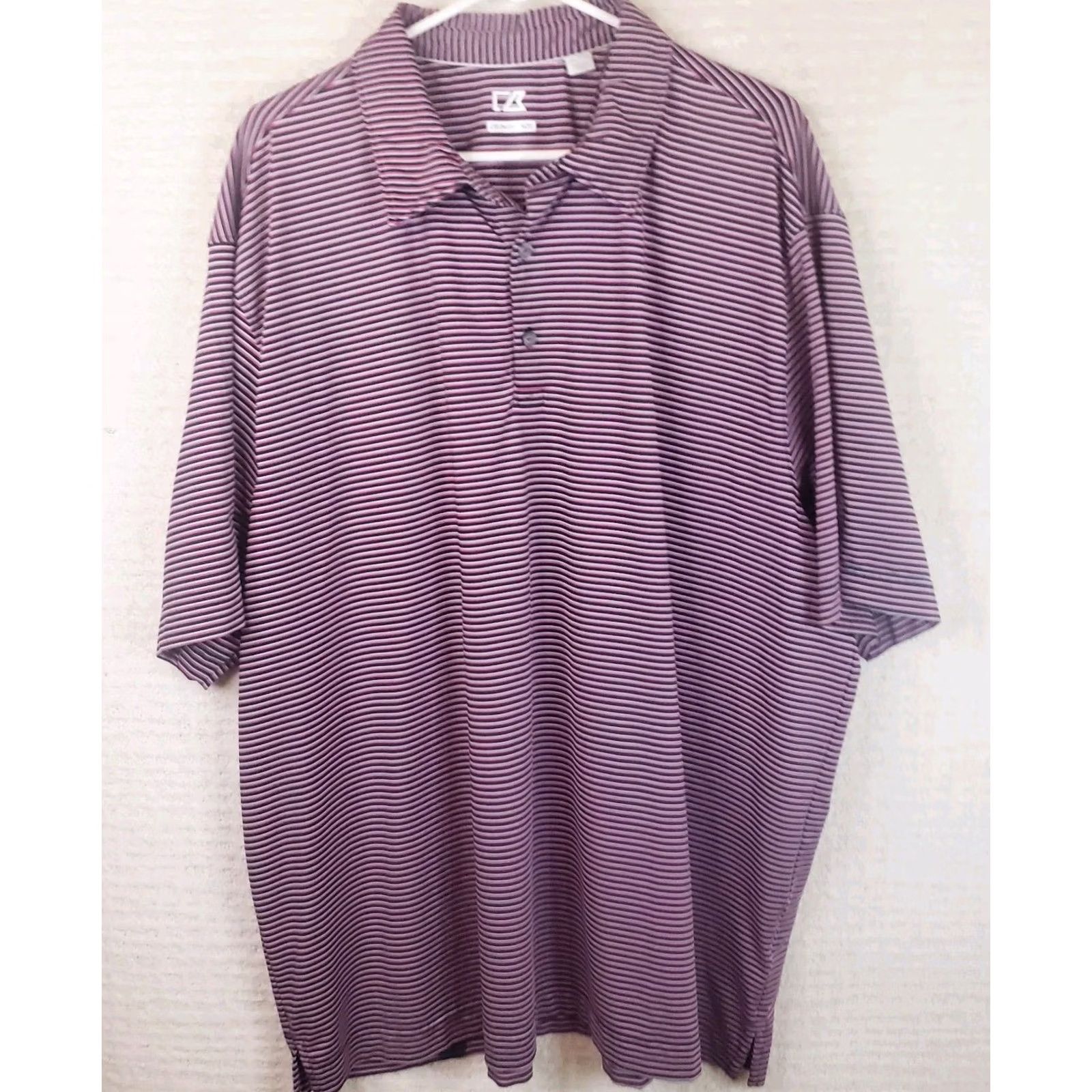 Cutter & Buck Cutter & Buck CB Dry Tec Polo Shirt Black Gray Pink Striped Men 2XL Adult Regular Short Sleeve Size US XXL / EU 58 / 5 - 2 Thumbnail