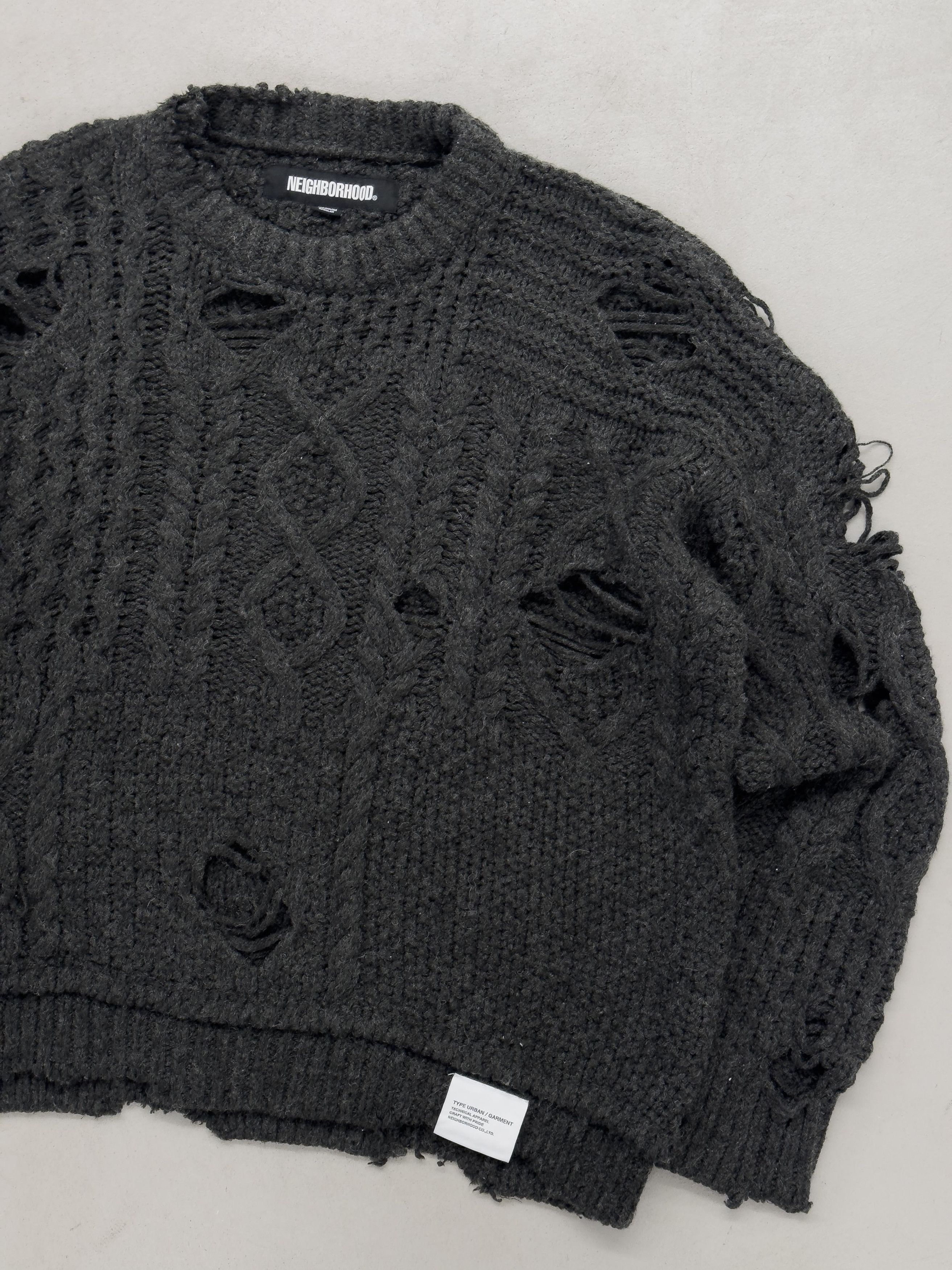 Neighborhood NEIGHBORHOOD 23FW Destroyed Knit Sweater Size US M / EU 48-50 / 2 - 1 Thumbnail