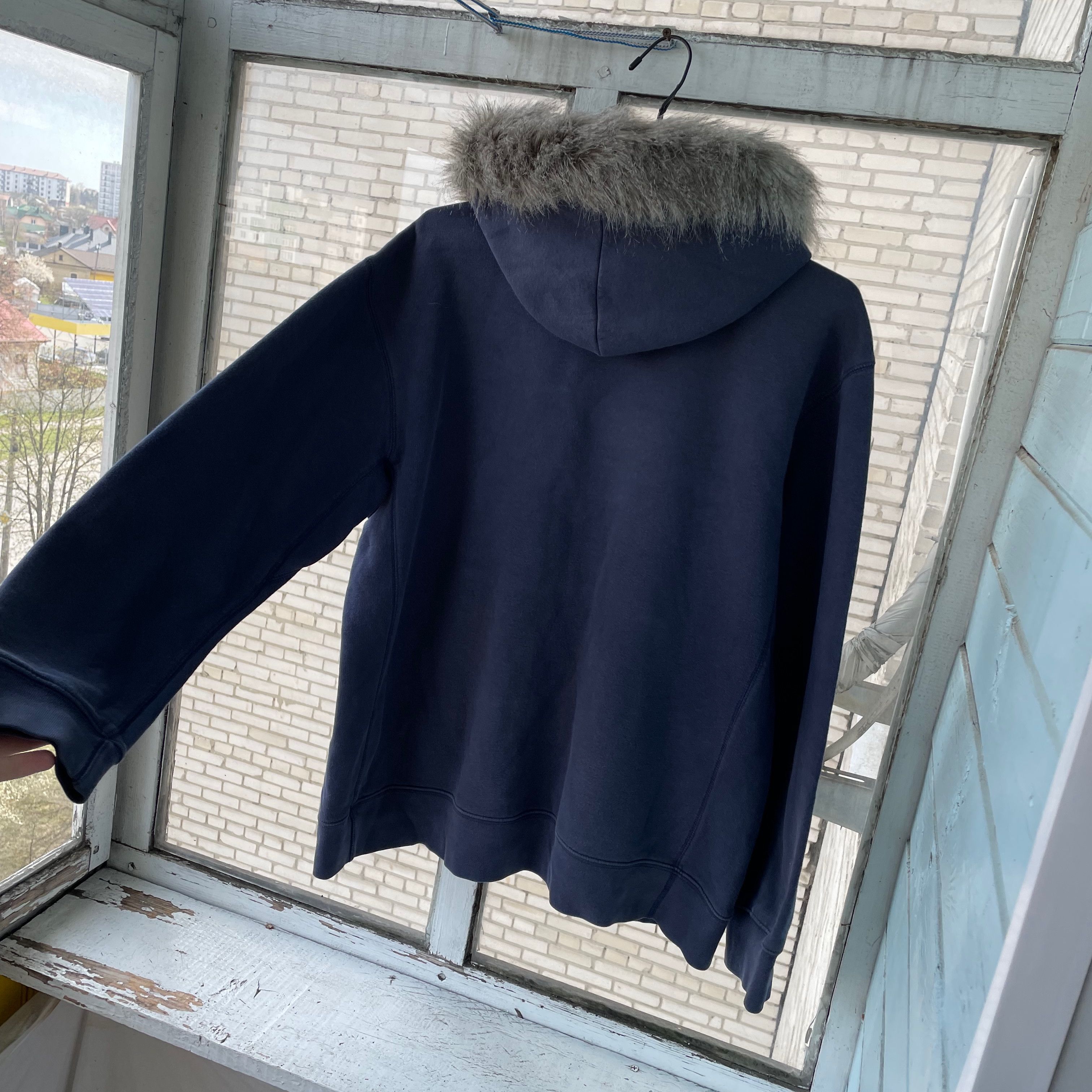 Nike × Vintage 00s Vintage Nike hoodie Custom Fur y2k opium grunge Size US L / EU 52-54 / 3 - 11 Thumbnail
