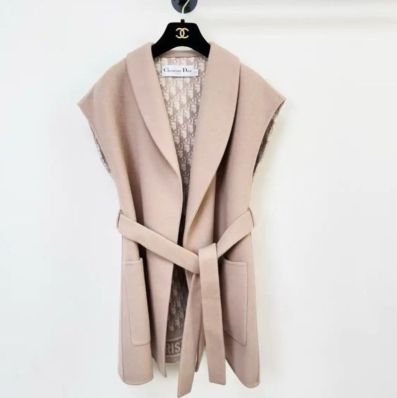Dior Dior Pink Wool Women's Coat 0089 Size S / US 4 / IT 40 - 1 Thumbnail