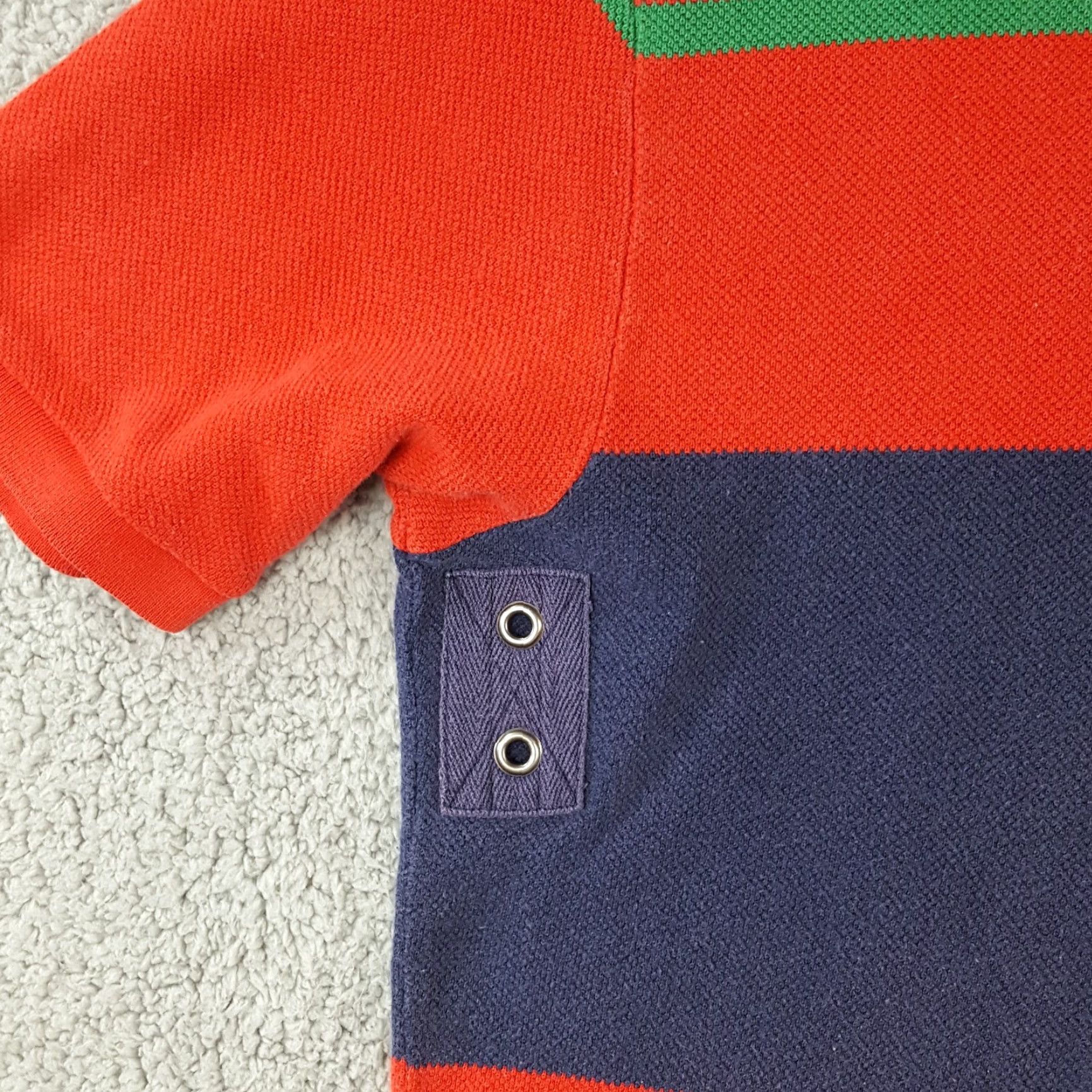 Ralph Lauren VINTAGE Polo Ralph Lauren Striped Rugby Men's XL Polo Shirt 90s Surf Skate Casual Workwear Red Cotton Shirt Size US XL / EU 56 / 4 - 6 Thumbnail