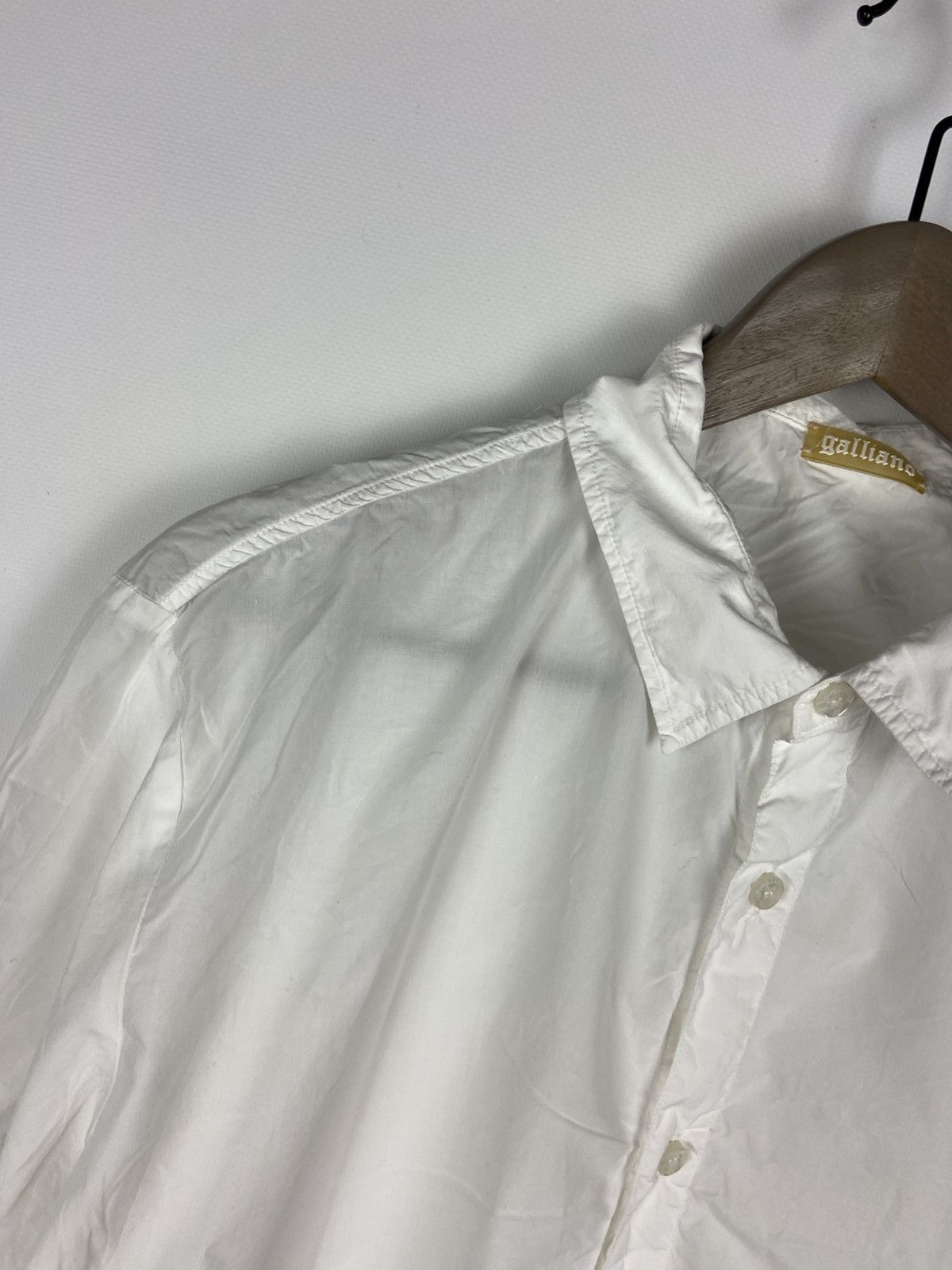 John Galliano Galliano Womens Collared White Button Shirt Logo Luxury Size XS / US 0-2 / IT 36-38 - 4 Thumbnail