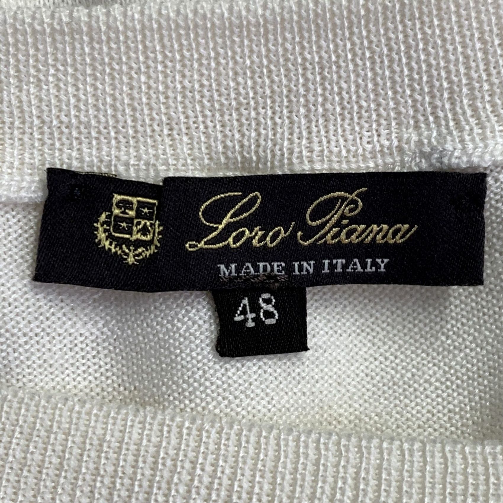 Loro Piana LORO PIANA Cream Silk Cotton Jersey Crew-Neck Pullover Size 12 Women, Italy, Pullover - Womens, 12, Cream, Silk / Cotton Size XL / US 12-14 / IT 48-50 - 4 Thumbnail