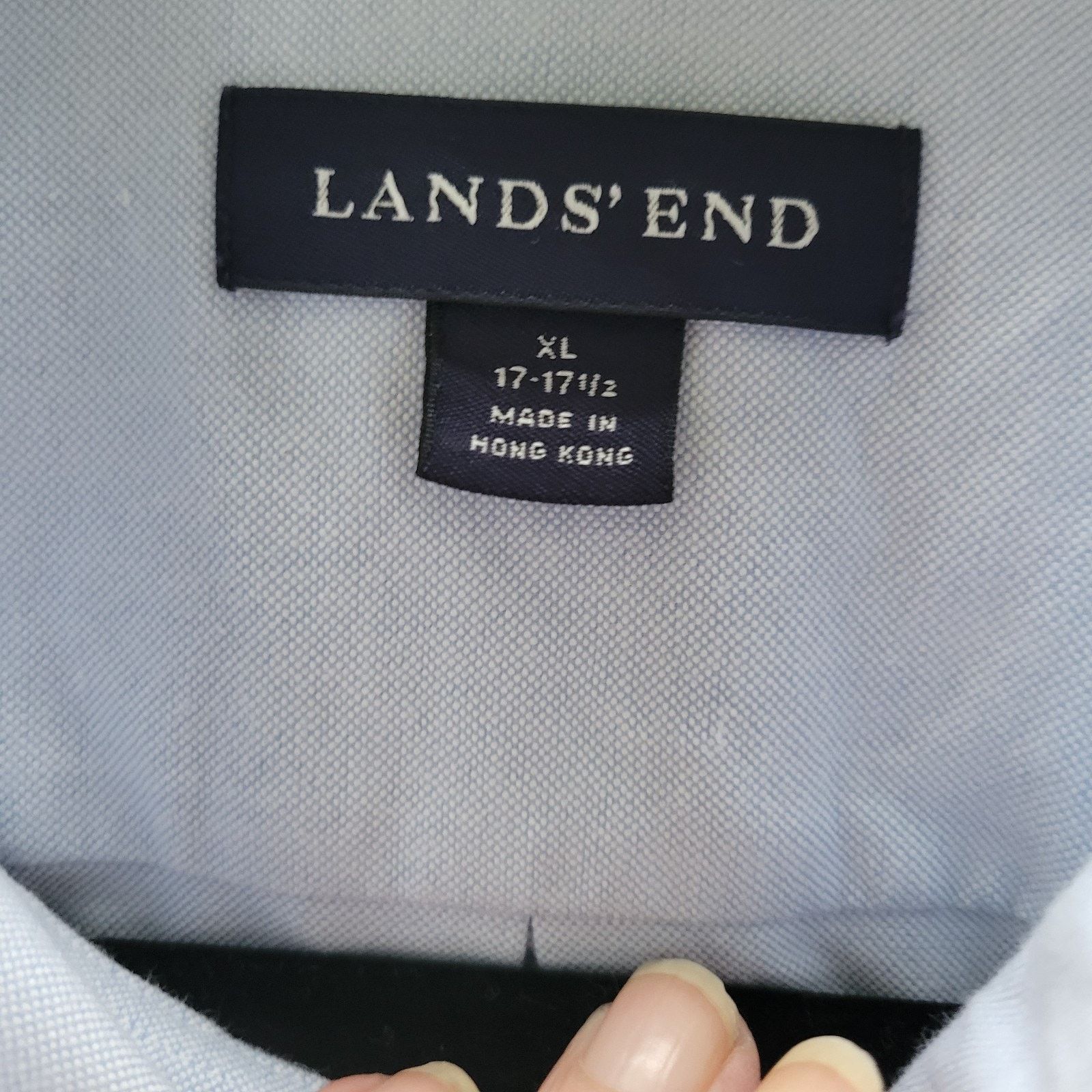 Lands' End Lands End Shirt XL (16/35) Blue Trim Fit Button Up Size US XL / EU 56 / 4 - 3 Thumbnail