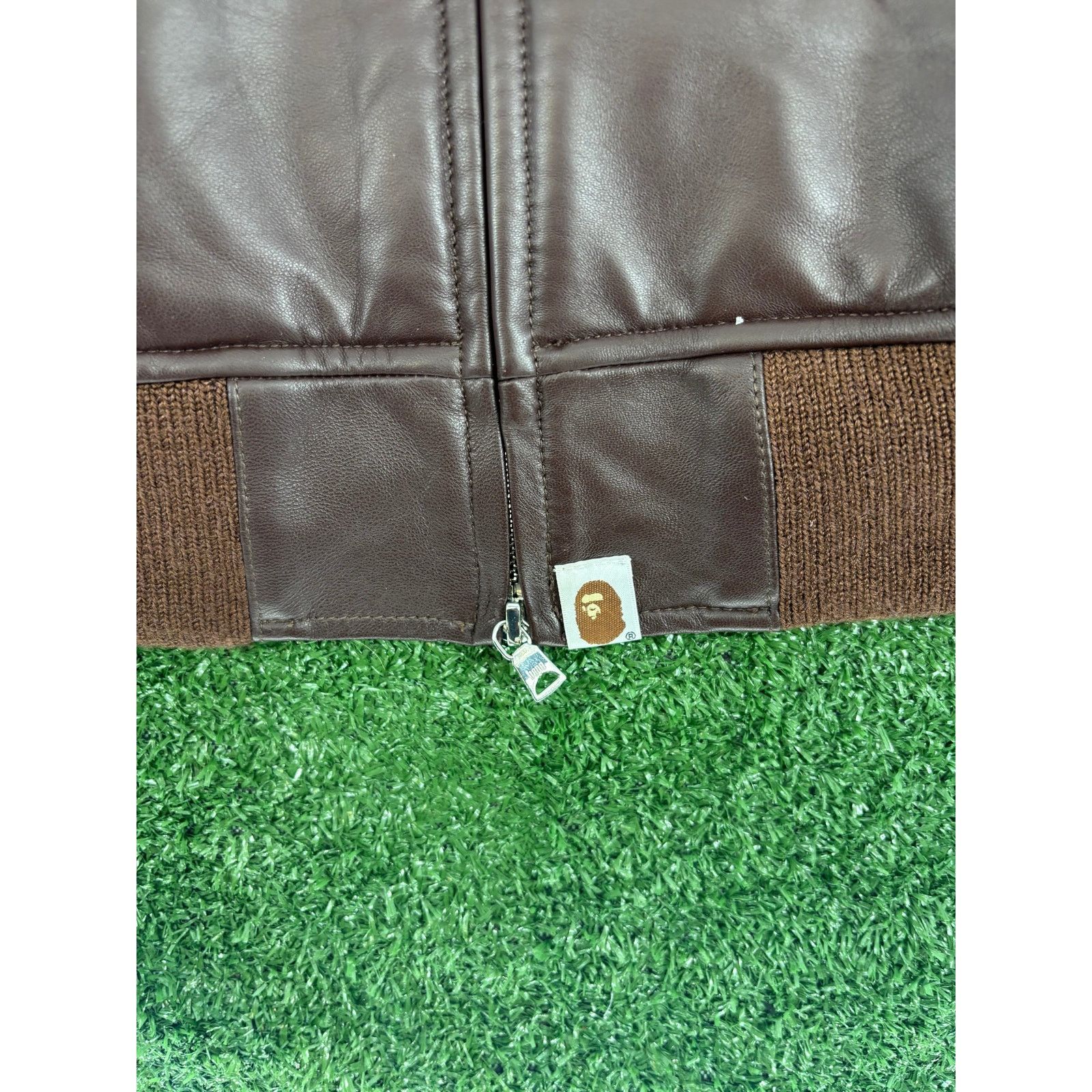 Bape Bape Shark FW22 Full-Zip Brown Leather Jacket Size XL Size US XL / EU 56 / 4 - 5 Thumbnail