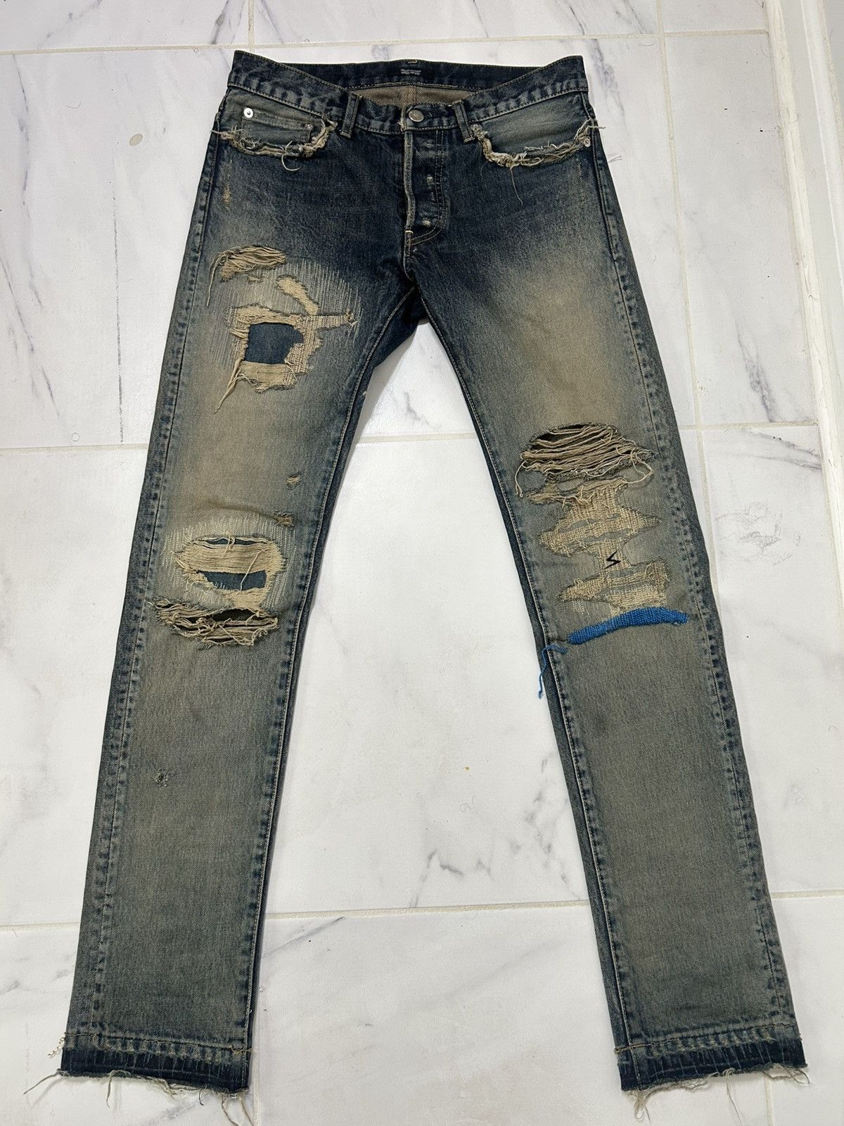 Undercover UNDERCOVER 68 BLUE YARN DENIM JEANS | Grailed