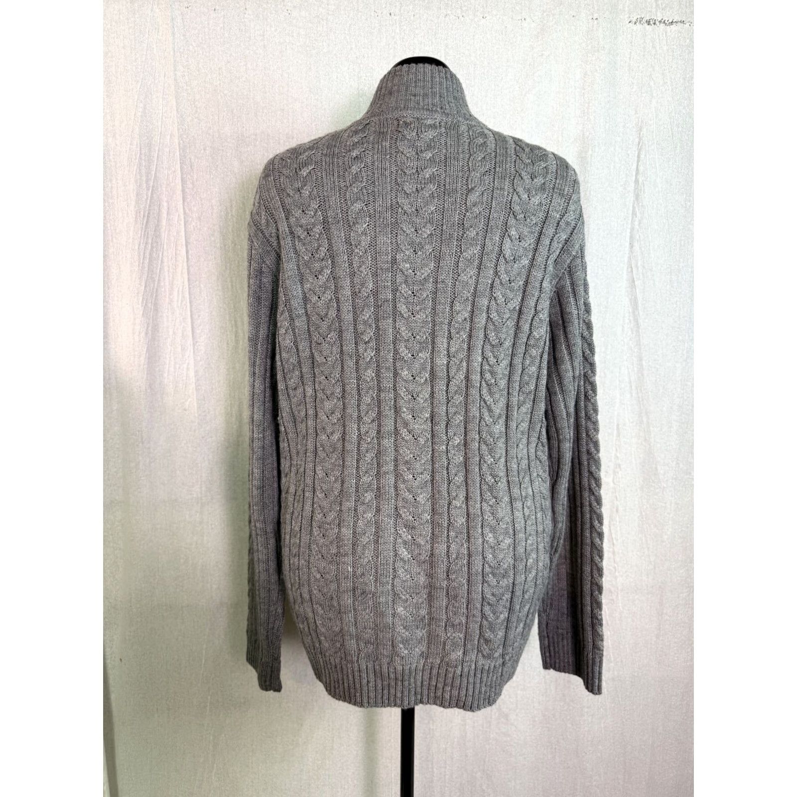 Sperry Sperry Full Zip Sweater Cable Knit Men’s L Charcoal Gray Size US L / EU 52-54 / 3 - 4 Thumbnail