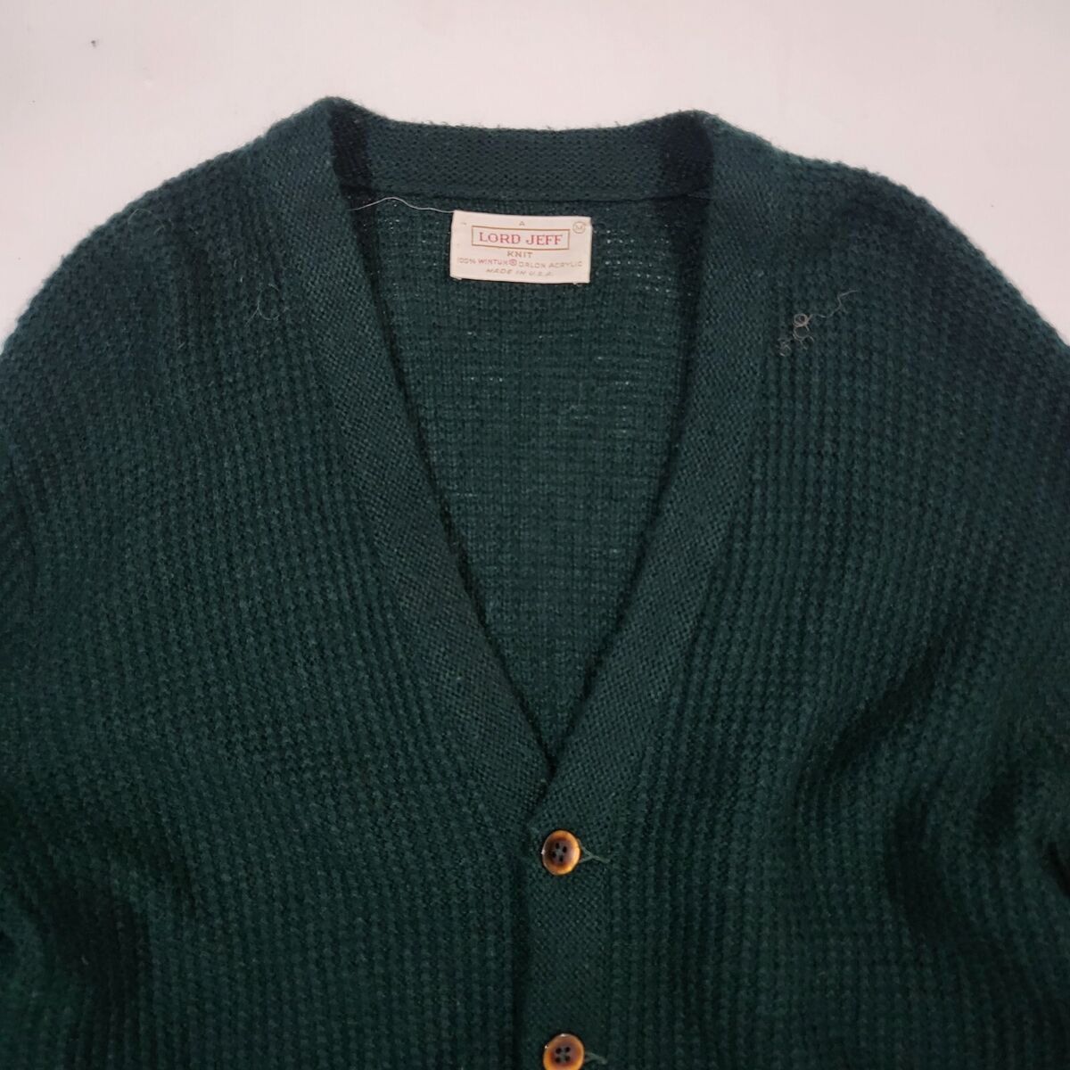 Vintage Vintage Lord Jeff Green Ribbed V-Neck Sweater Cardigan M Size US M / EU 48-50 / 2 - 4 Thumbnail