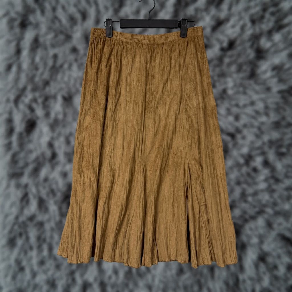 Vintage Christopher & Banks Skirt Women M Brown Peasant Midi Crinkle Elastic Waist Boho, Casual, 100% Polyester, Pull On, Regular, Fall & Spring Size 32" / US 10 / IT 46 - 1 Thumbnail