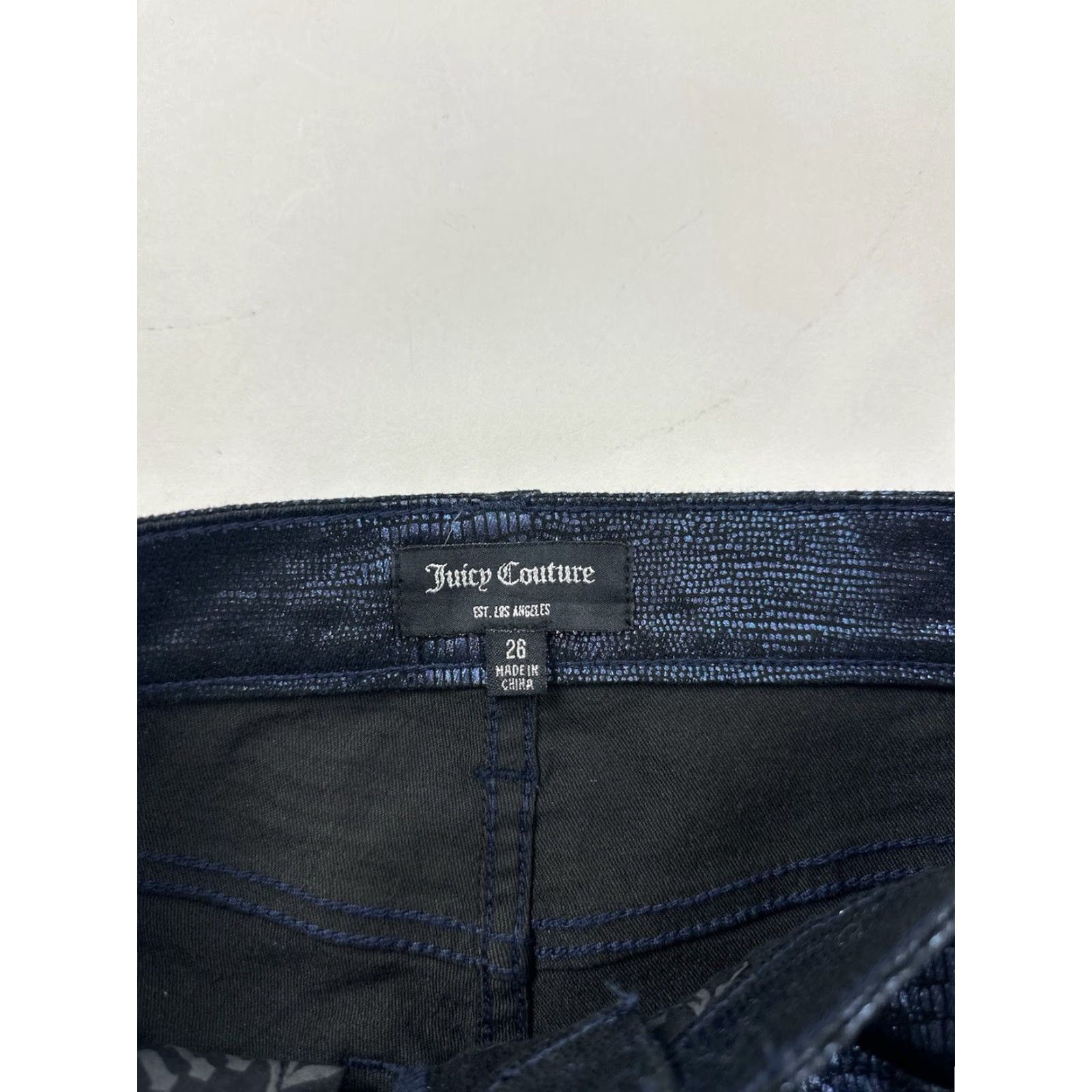 Juicy Couture Juicy Couture Pants Women’s 26 Blue Python Print Skinny Size 26" / US 2 / IT 38 - 3 Thumbnail