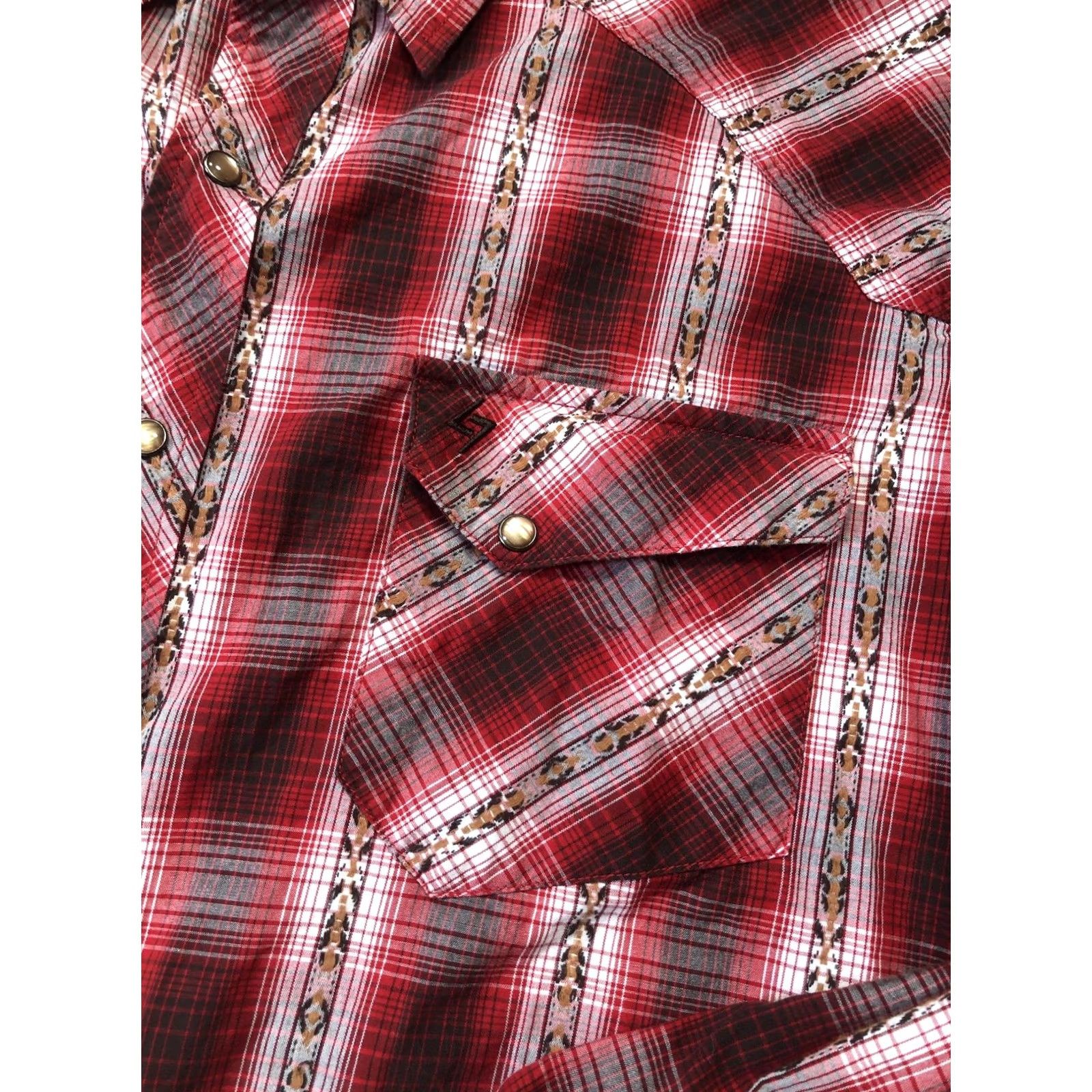 Brooks VINTAGE Garth Brooks Sevens Cinch Shirt Mens XL Plaid Western Pearl Snap Red Size US XL / EU 56 / 4 - 7 Thumbnail
