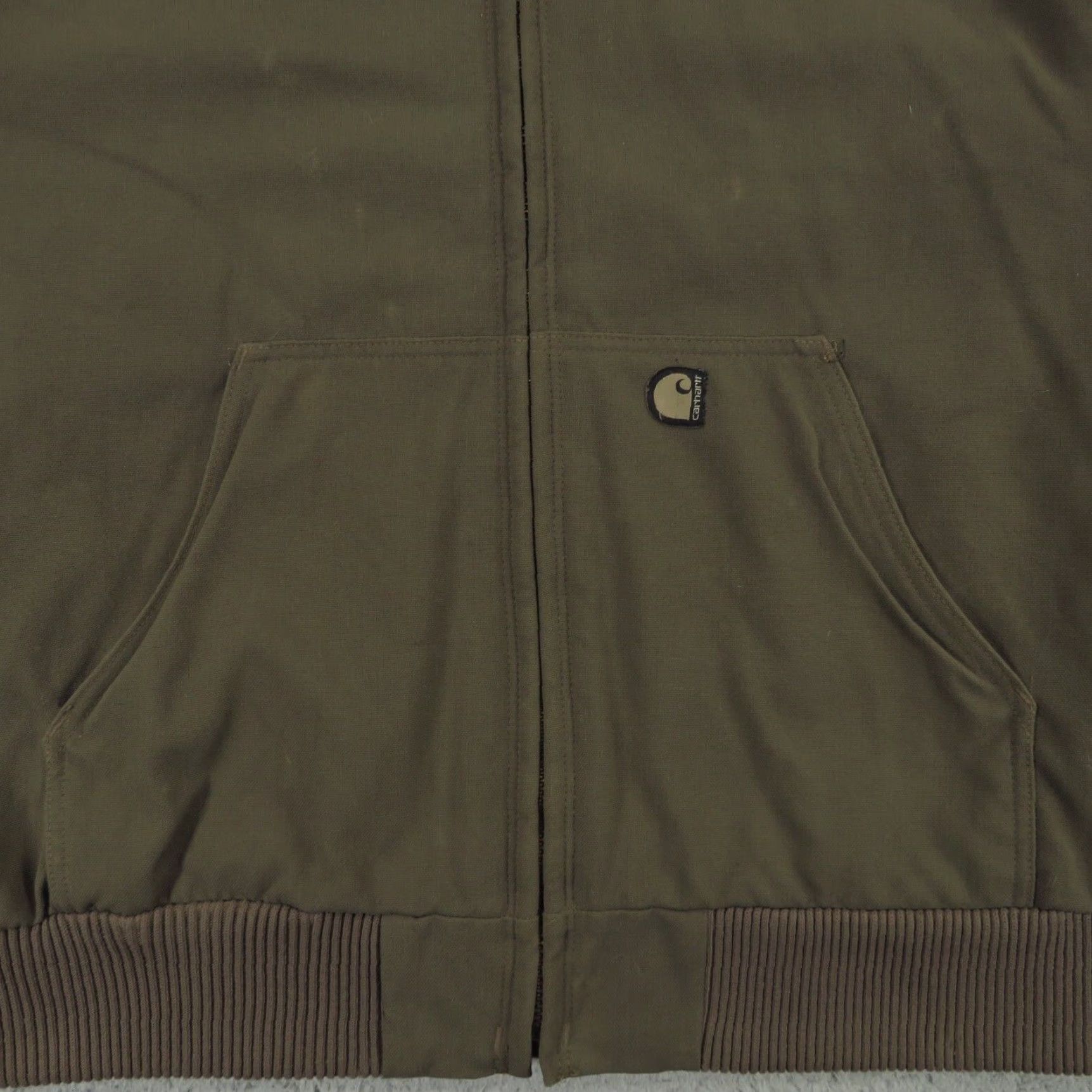 Carhartt VINTAGE Carhartt Jacket Mens 2XL Green Full Zip Hooded Quilt Lined Coat J130 90s Grunge USA Army Outdoors Workwear Bomber Jacket Outdoors Mens Size US XXL / EU 58 / 5 - 3 Thumbnail