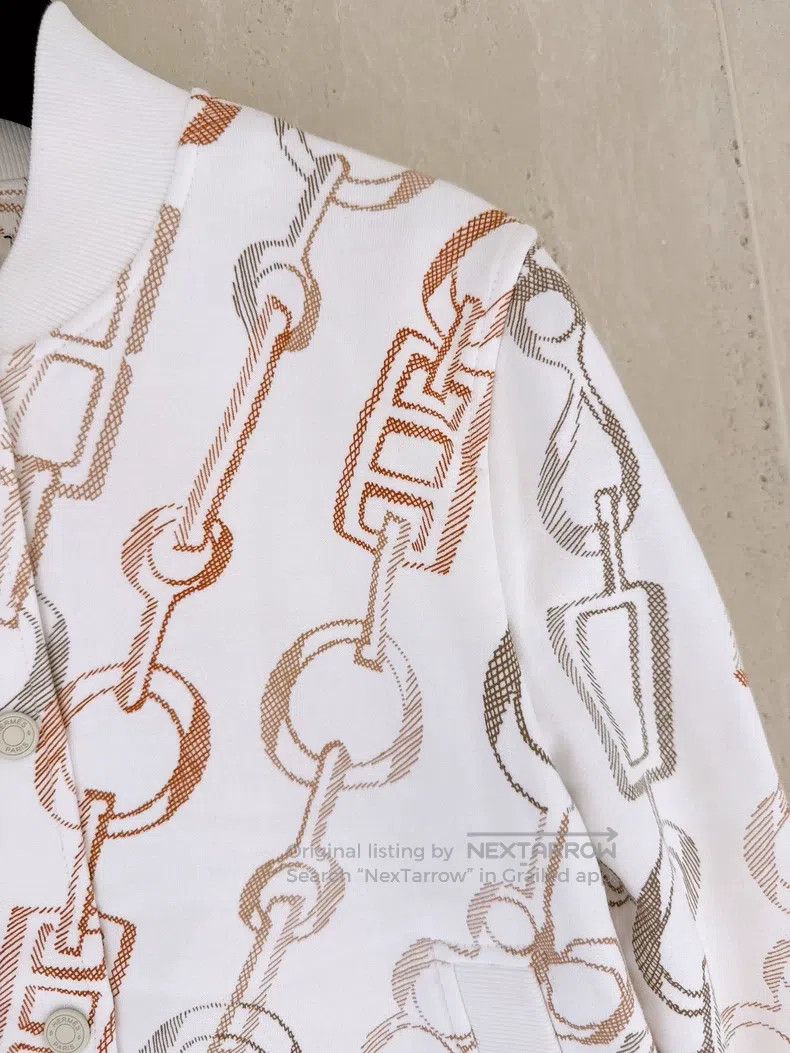 Other Hermes Spinning Rhythm White Baseball Jacket Size XS / US 0-2 / IT 36-38 - 3 Thumbnail
