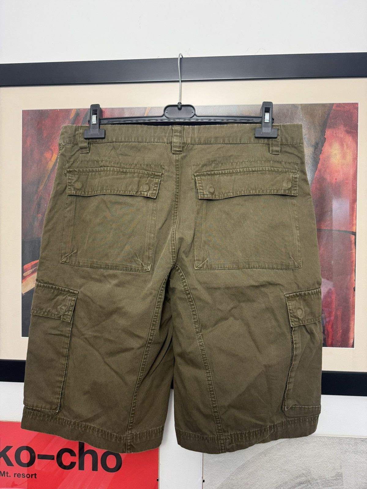 Nike Nike Vintage Y2k Cargo Shorts Washed Olive Travis Hype Size US 34 / EU 50 - 2 Thumbnail