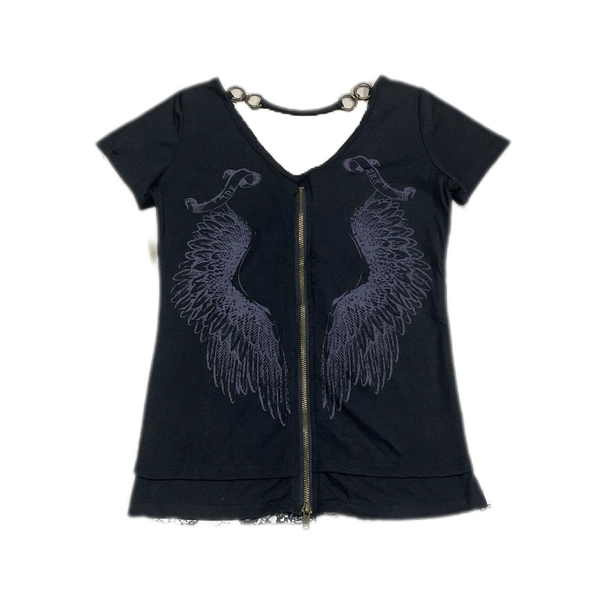 14th Addiction × Hysteric Glamour × If Six Was Nine 🔥Sick Y2K Japanese Goth Double Layer Skull Wings Zipper Tee Size US S / EU 44-46 / 1 - 3 Thumbnail