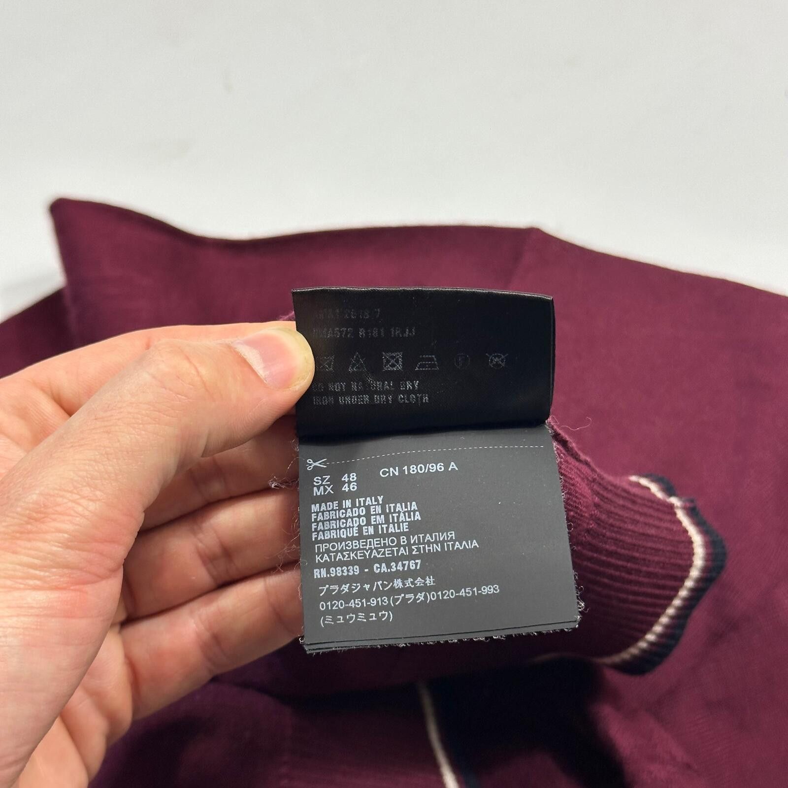 Prada Prada Milano 2018 Wine Ribbed Silk & Wool Knit Sweater - M Size US M / EU 48-50 / 2 - 5 Thumbnail