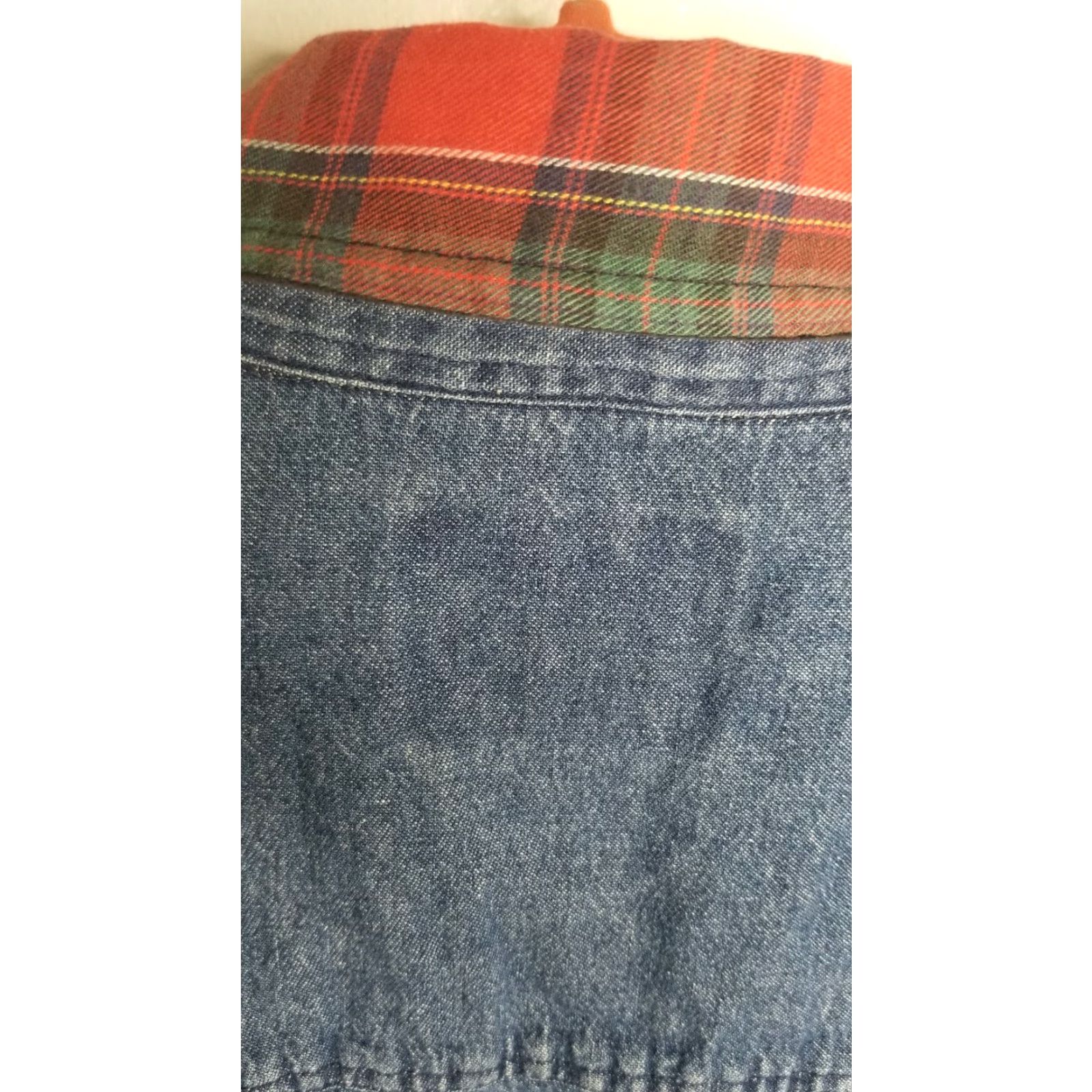 Bugle Boy VINTAGE Bugle Boy Women's Denim Plaid Button-Down Shirt L 90s Cowgirl Western Blue Ladies Top Size L / US 10 / IT 46 - 2 Thumbnail