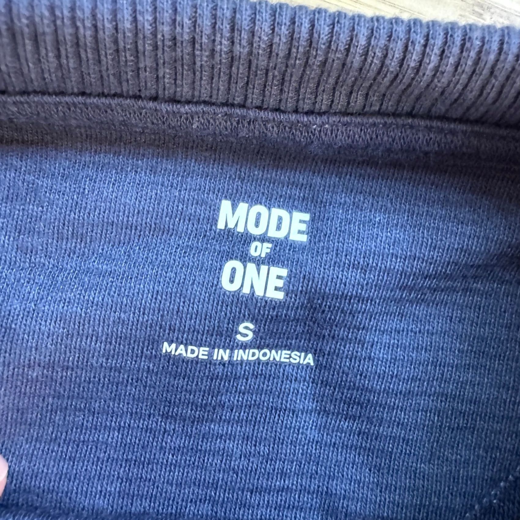 Vintage Mode of One Textured T-Shirt S Blue Relaxed Fit Ottoman Tee Size US S / EU 44-46 / 1 - 4 Thumbnail