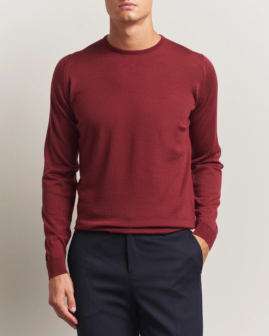 John Smedley JOHN SMEDLEY solid wolf red wool crewneck sweater Medium Size US M / EU 48-50 / 2 - 2 Thumbnail