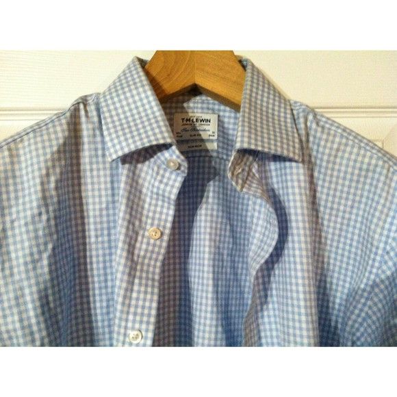 T.M. Lewin T.M.LEWIN MEN'S LIGHT BLUE COTTON DRESS SHIRT SIZE:16.5/33 Size US L / EU 52-54 / 3 - 1 Thumbnail