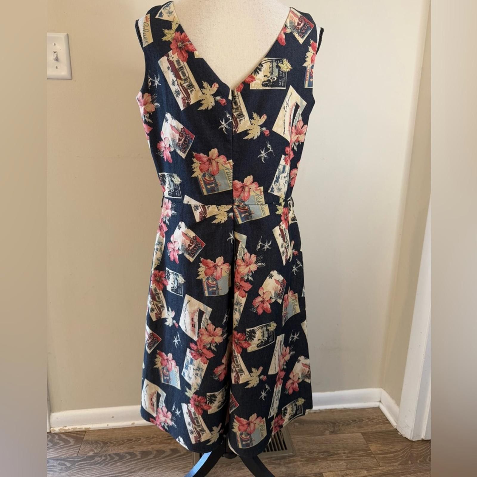 Other Citrine Hawaiian floral print sleeveless midi dress SZ 12 Size XL / US 12-14 / IT 48-50 - 4 Thumbnail