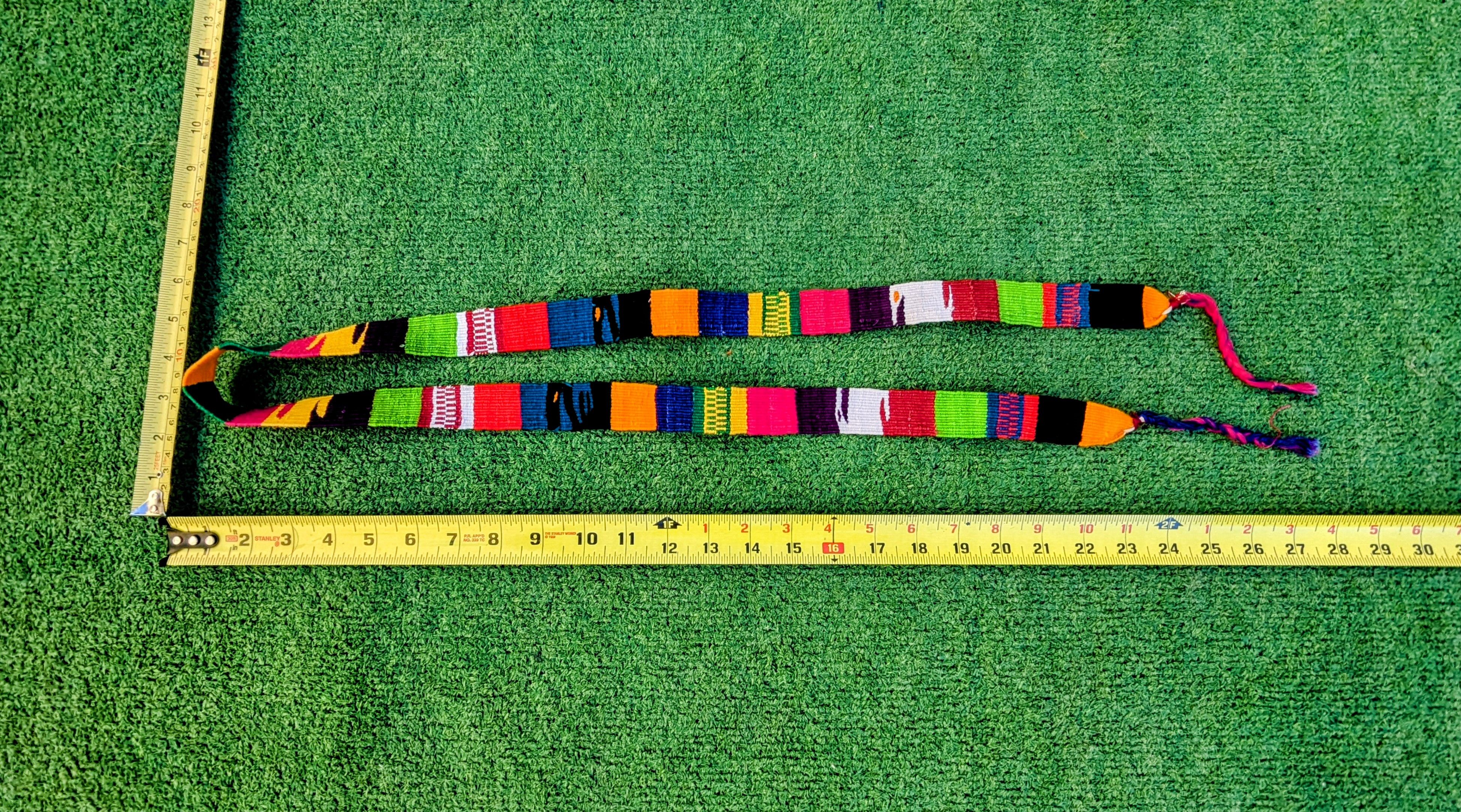 Vintage Guatemala Woven Indigenous Mayan Toto Sash Belt Strap Set Size ONE SIZE - 8 Thumbnail