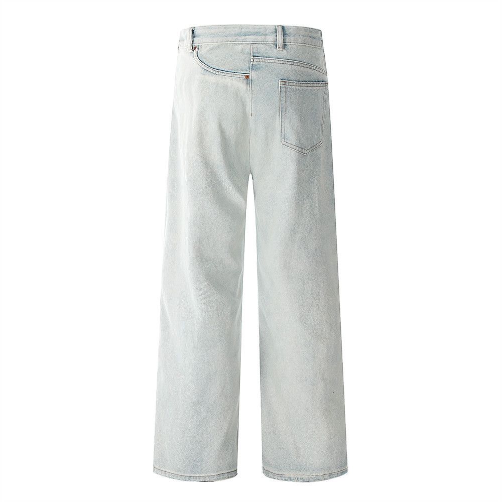 Japanese Brand × Vintage Men's wide-leg light-washed distressed jeans Size US 32 / EU 48 - 3 Thumbnail