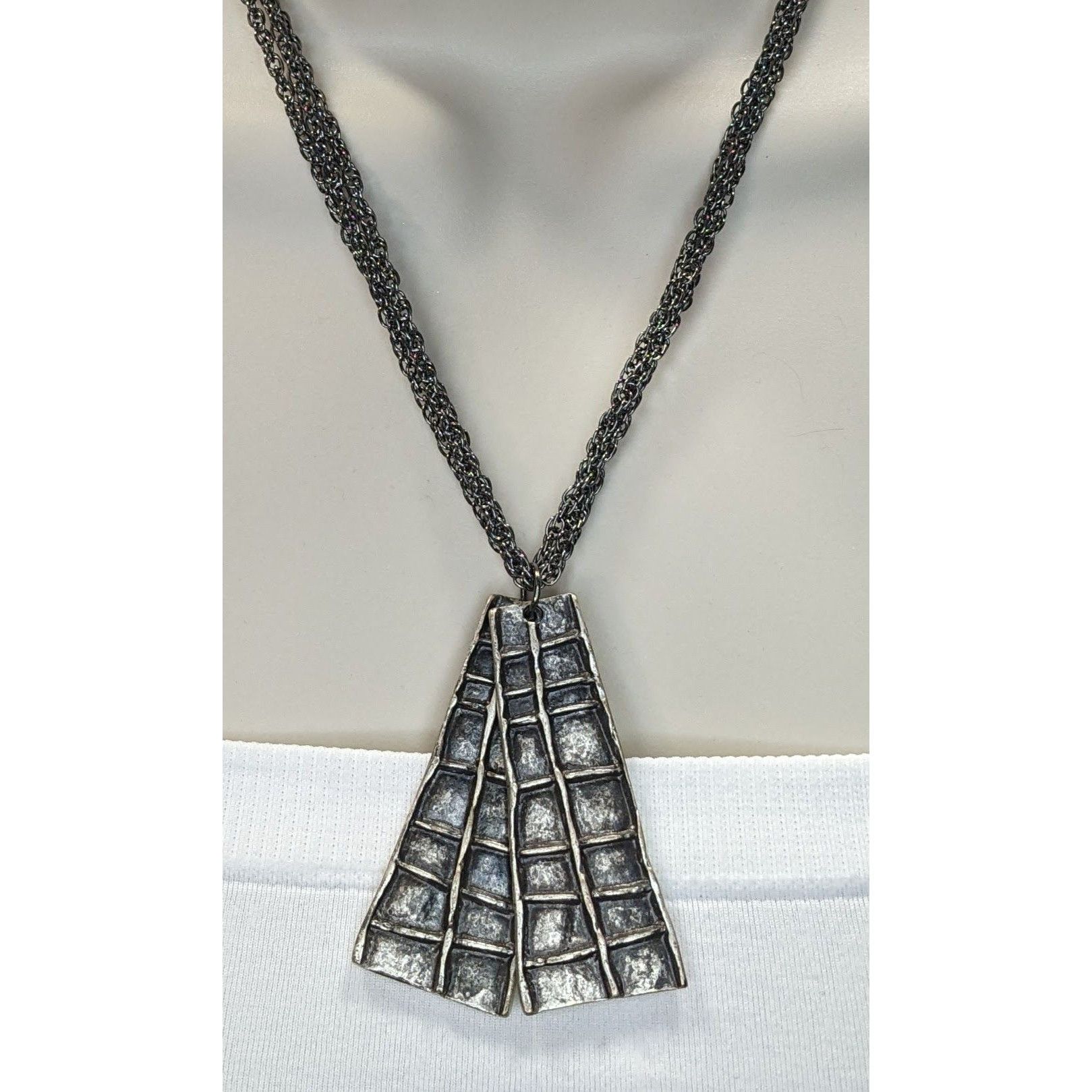 Other Brutalist Abstract Silver-Tone Pendant Necklace Size ONE SIZE - 4 Thumbnail