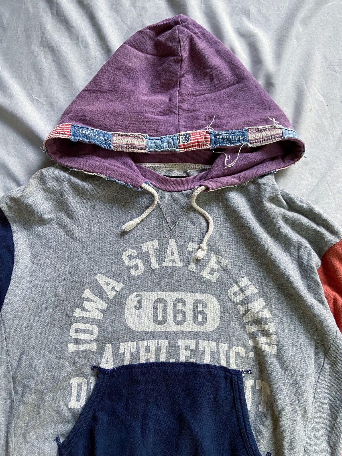 Japanese Brand THRIFT STANDARD OLDAND FUNNY STYLING COLOUR BLOCK HOODIE Size US M / EU 48-50 / 2 - 2 Thumbnail