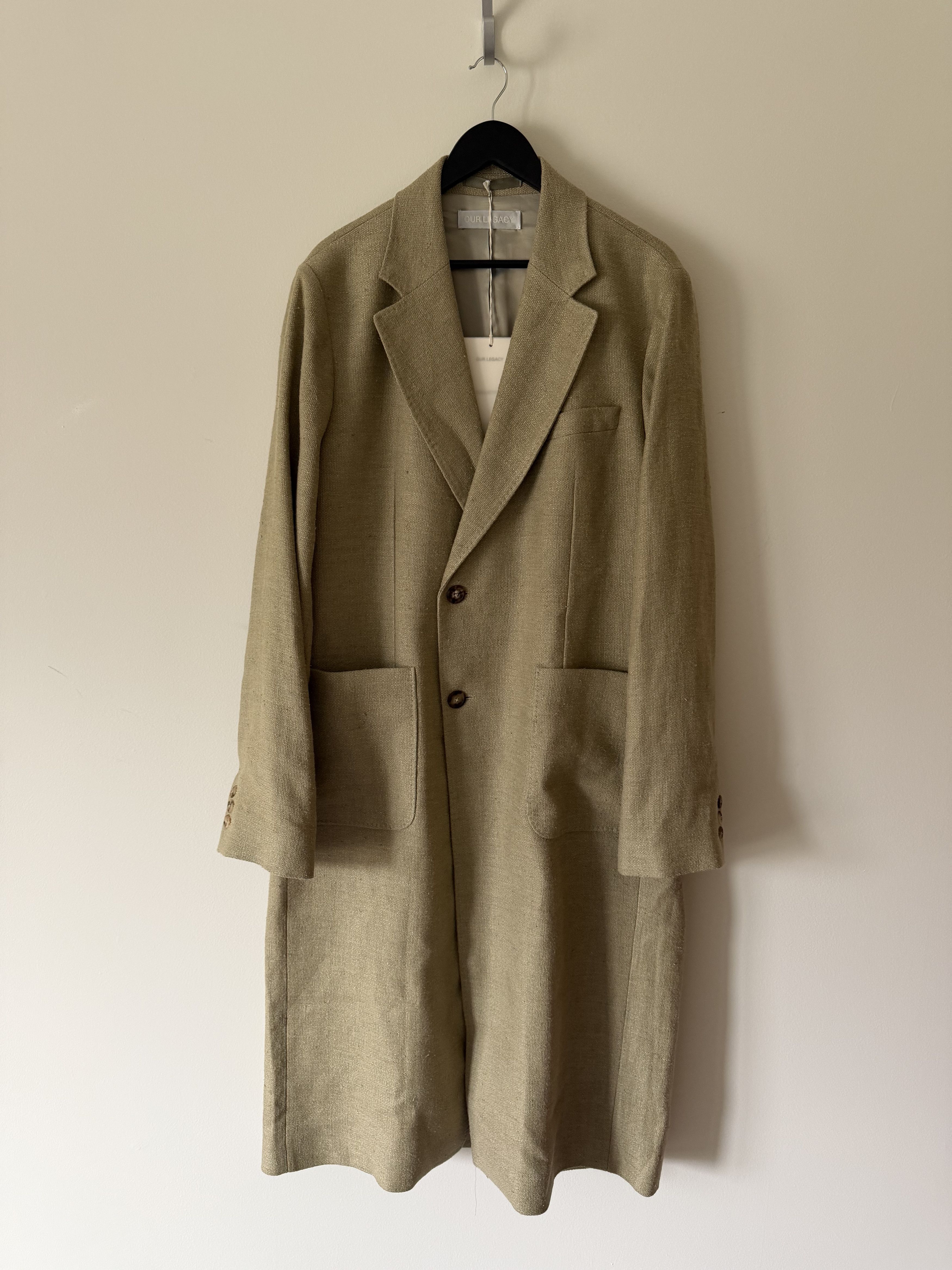 Our Legacy Our Legacy Robe Overcoat in Alga Marina Deluxe Canvas 