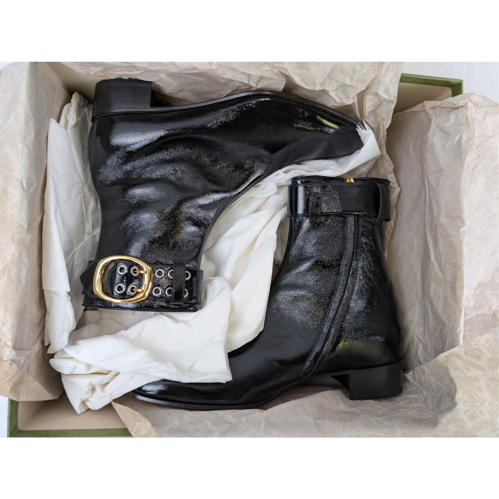 Gucci o1rshd1 Vernice Naplack Boots in Nero Size US 12.5 / EU 45-46 - 2 Thumbnail