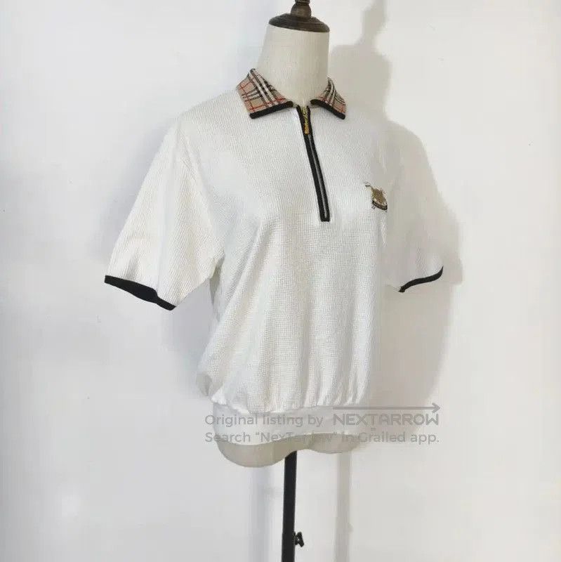 Burberry Burberry White Cotton Blend Summer T-Shirt. Size L / US 10 / IT 46 - 4 Thumbnail