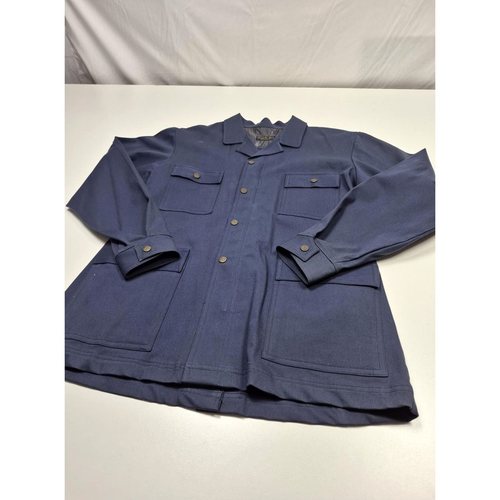 Jordache VTG Jordache Jacket Mens L Blue Canvas Field Military Lined Pockets Size US L / EU 52-54 / 3 - 2 Thumbnail