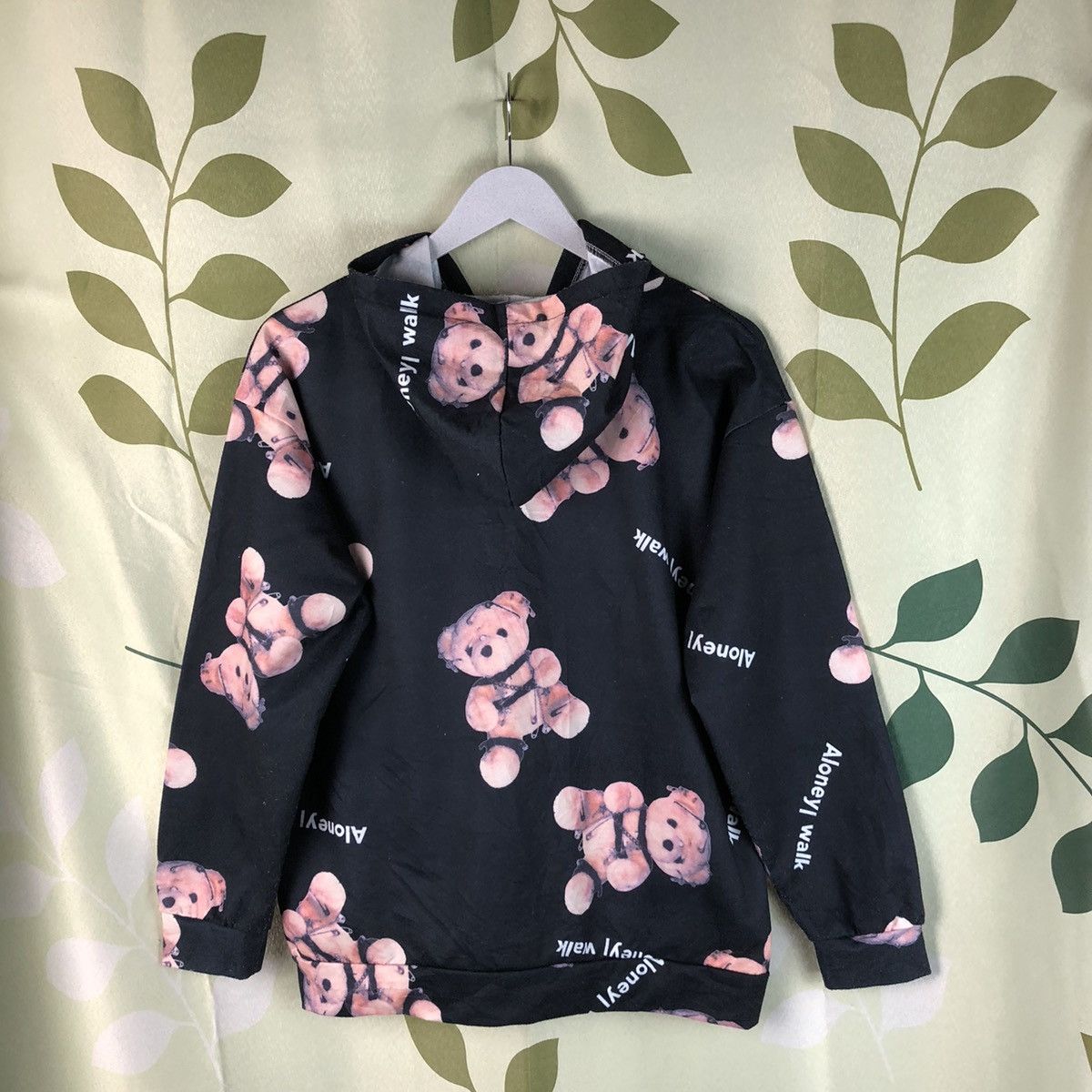 Japanese Brand × Vintage Full print teddy bear A Lonely I Wake Black Hoodie #7465 Size M / US 6-8 / IT 42-44 - 12 Thumbnail