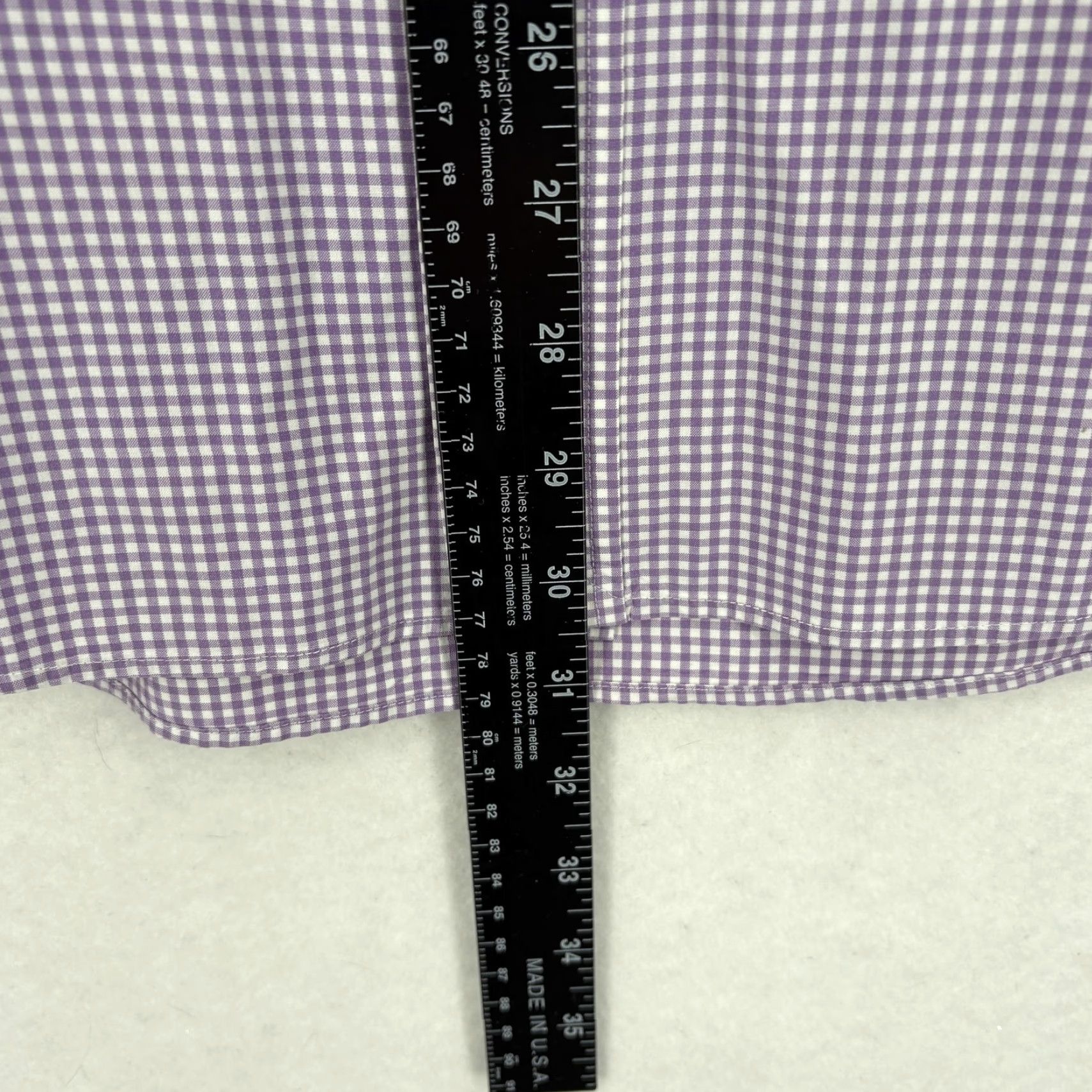 Ralph Lauren Ralph Lauren Dress Shirt Mens Button Down 16.5 34/35 Purple Gingham Classic Fit Size 46R - 6 Thumbnail