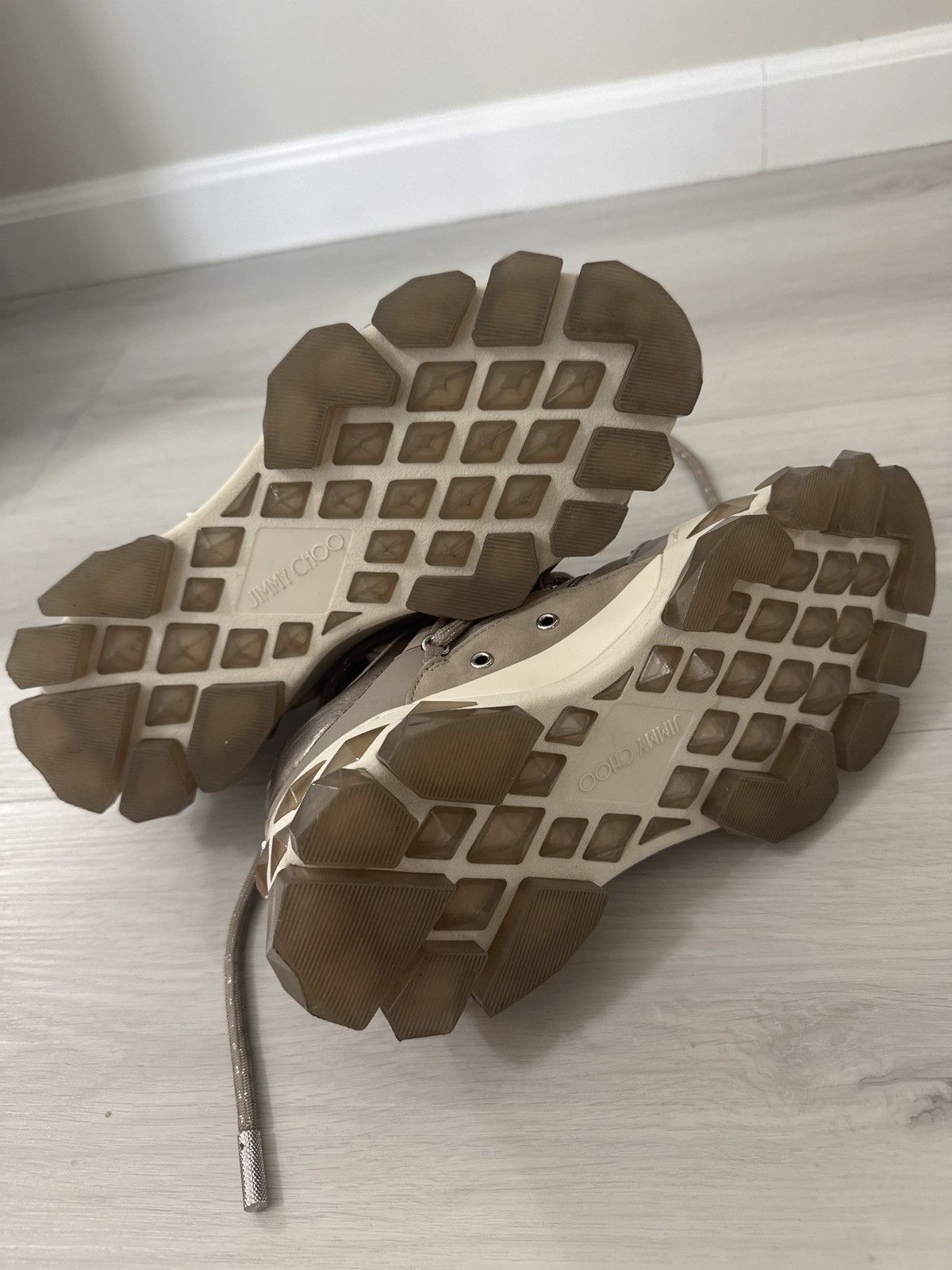 Jimmy Choo Jimmy Choo Diamond X II/F | Taupe Leather Trainers size 37 Size US 7 / IT 37 - 5 Thumbnail