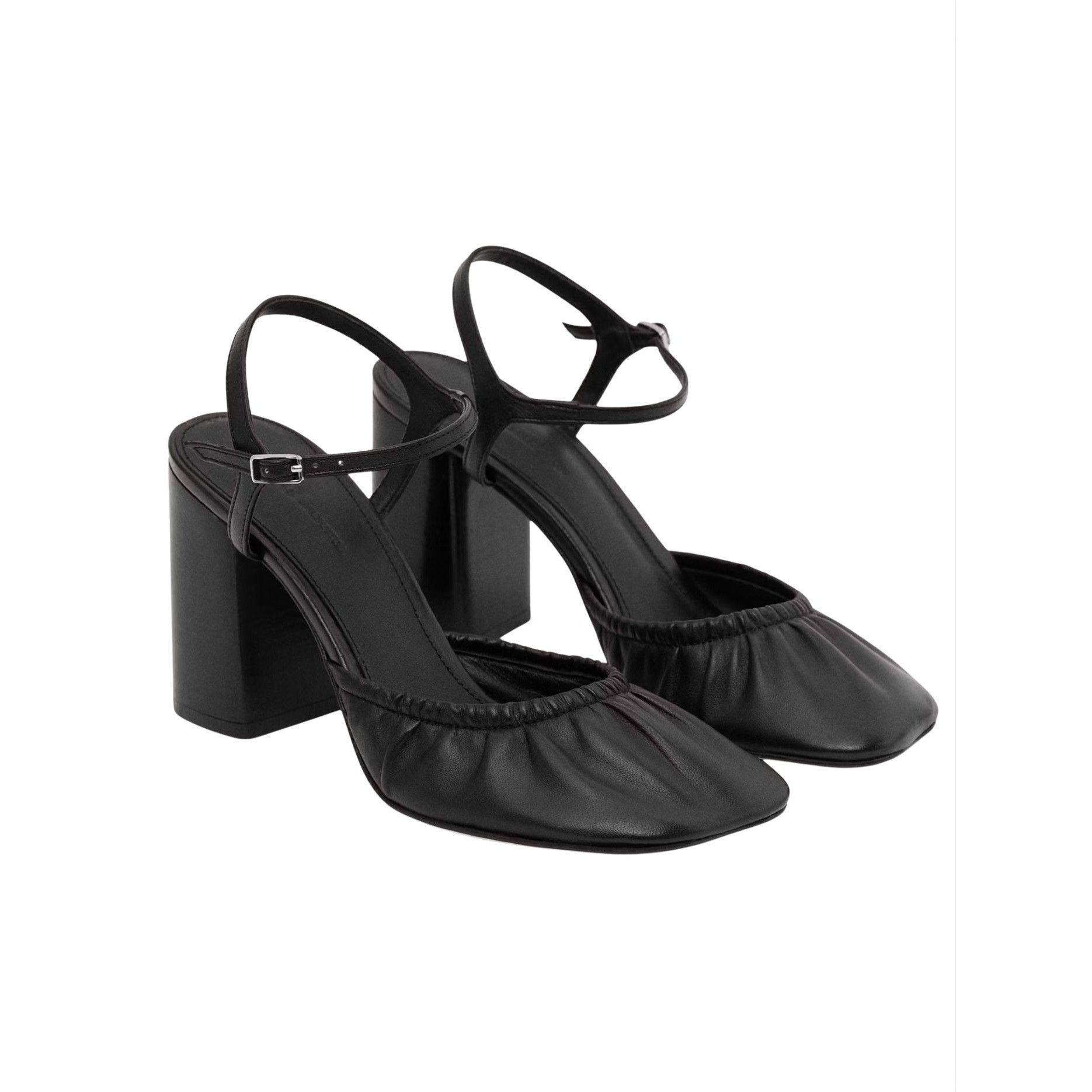 Mango Mango MNG Selection Leather High Heel Black EUC $220 Sz 39 Size US 9 / IT 39 - 1 Thumbnail