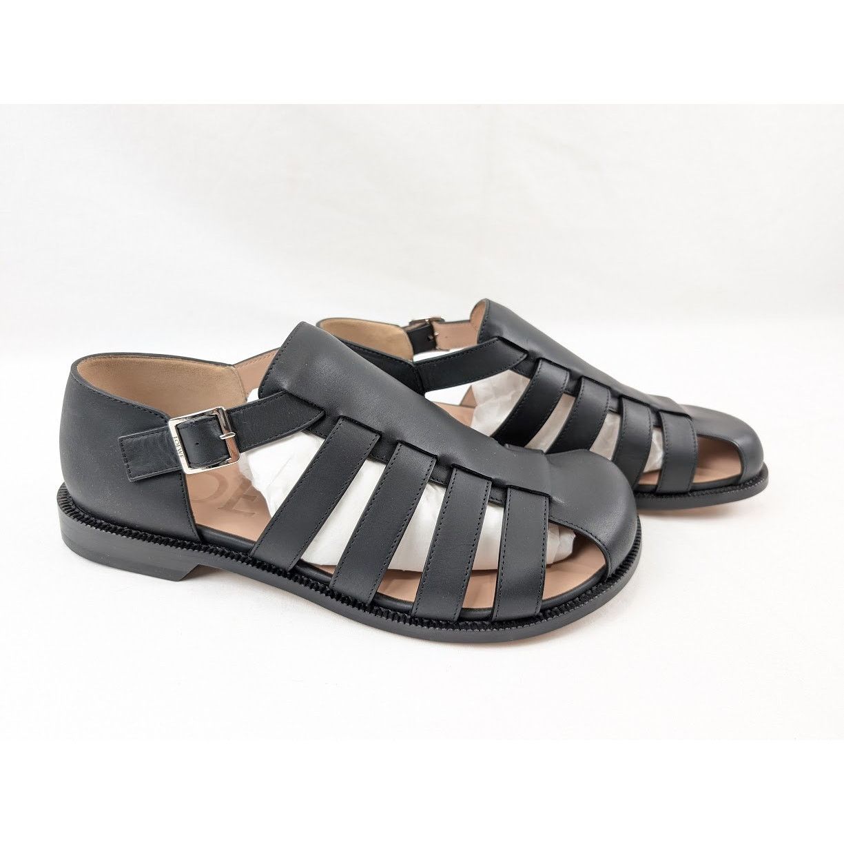 Loewe o1rshd1 Campo Leather Sandals in Black Size US 10 / EU 43 - 11 Thumbnail