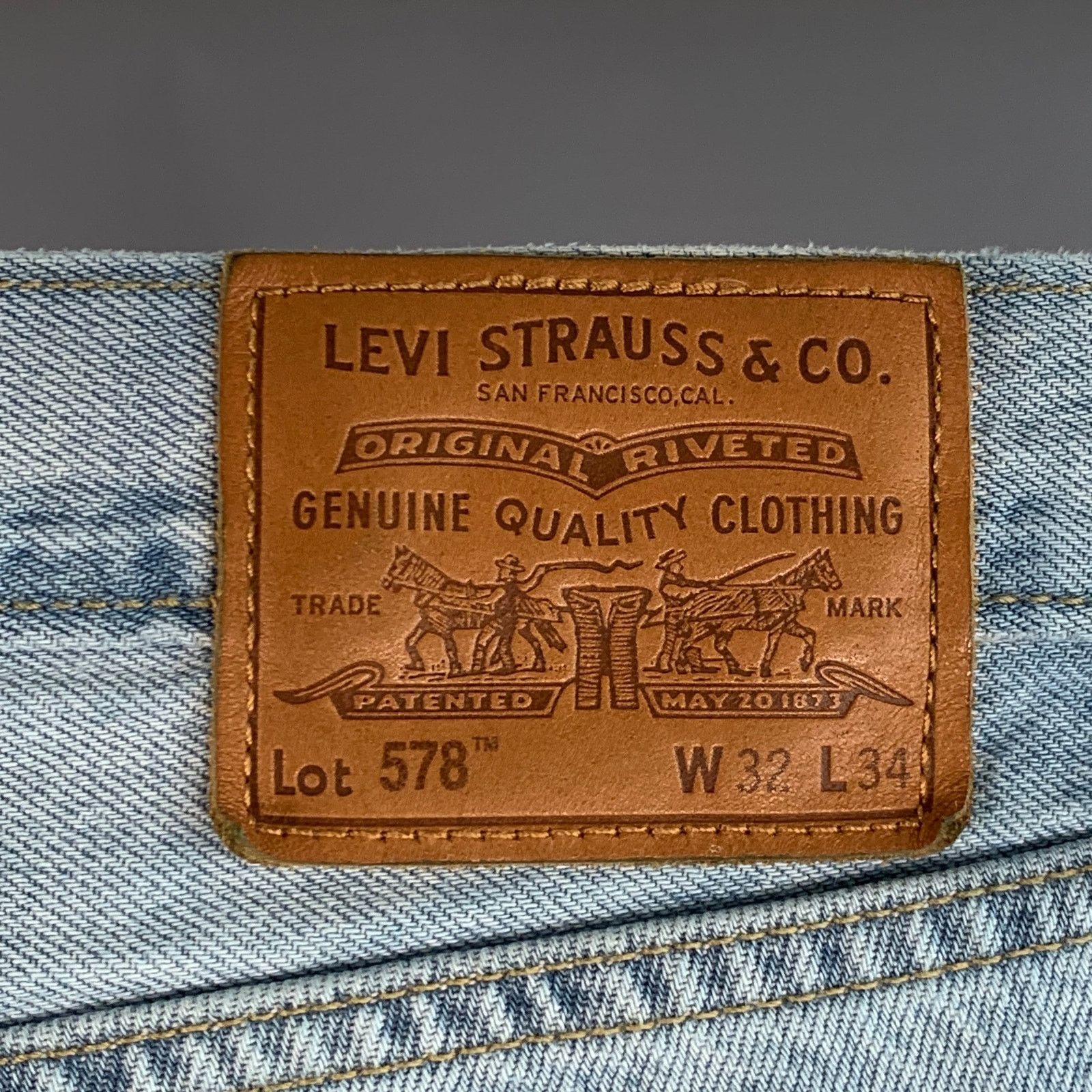 Levi's 32 Blue Cotton Wide Leg Distressed Raw Edge Jeans Size US 32 / EU 48 - 3 Thumbnail